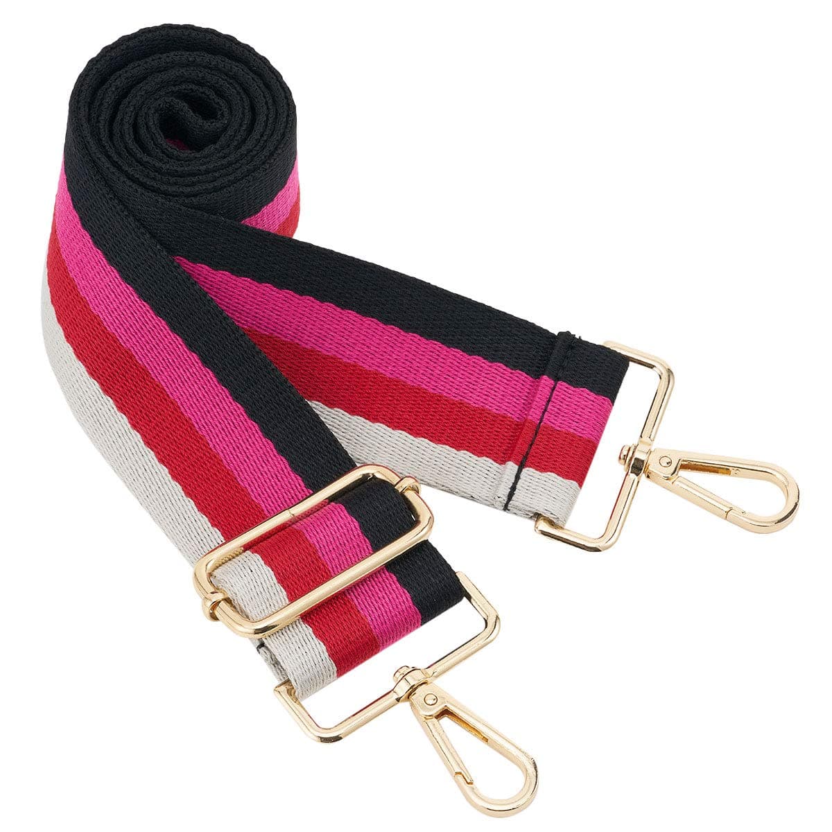 ZOOEASS Wide Shoulder Strap, Guitar Style Adjustable Purse Strap with Gold Buckle Replacement Woven Crossbody Straps for Handbags((3.8CM) Shining Black) — view 93
