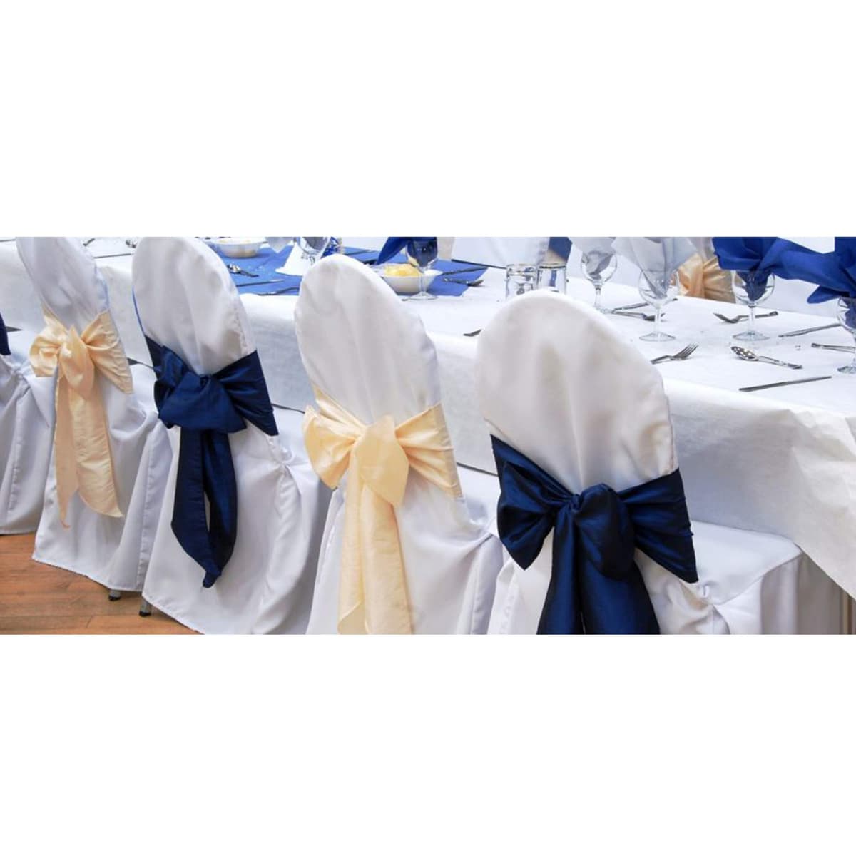 VATIN 100mm Wide Double Faced Polyester Deep Navy Blue Satin Ribbon- 4.5 Metre/Spool, Perfect for Chair Sash, Making Bow, Sewing and Wedding Bouquet — view 5