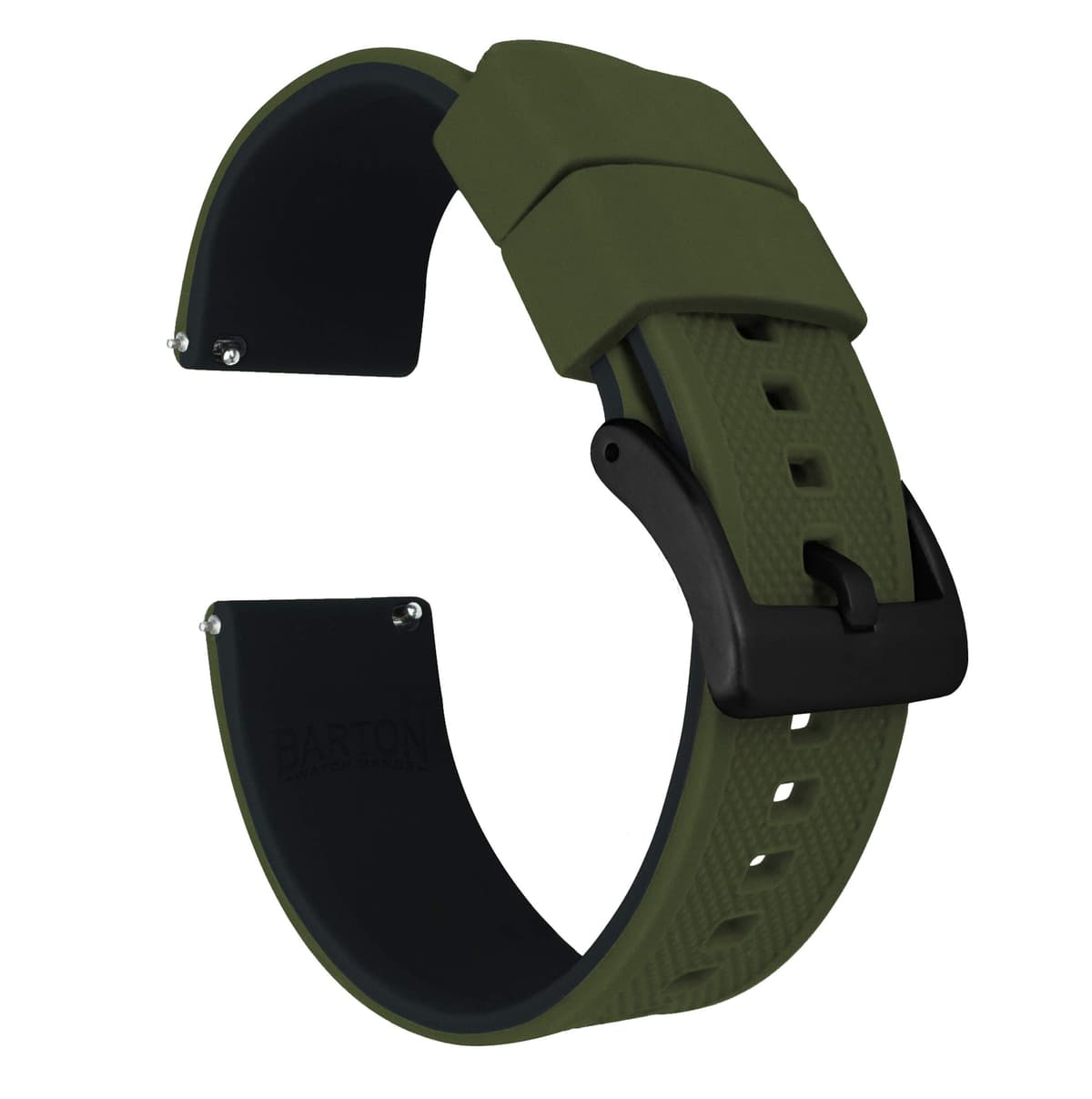 Barton Elite Silicone Watch Bands - Quick Release - Choose Color - 18mm, 19mm, 20mm, 21mm, 22mm, 23mm & 24mm Watch Straps (Stainless & Black Buckle Available) — view 8