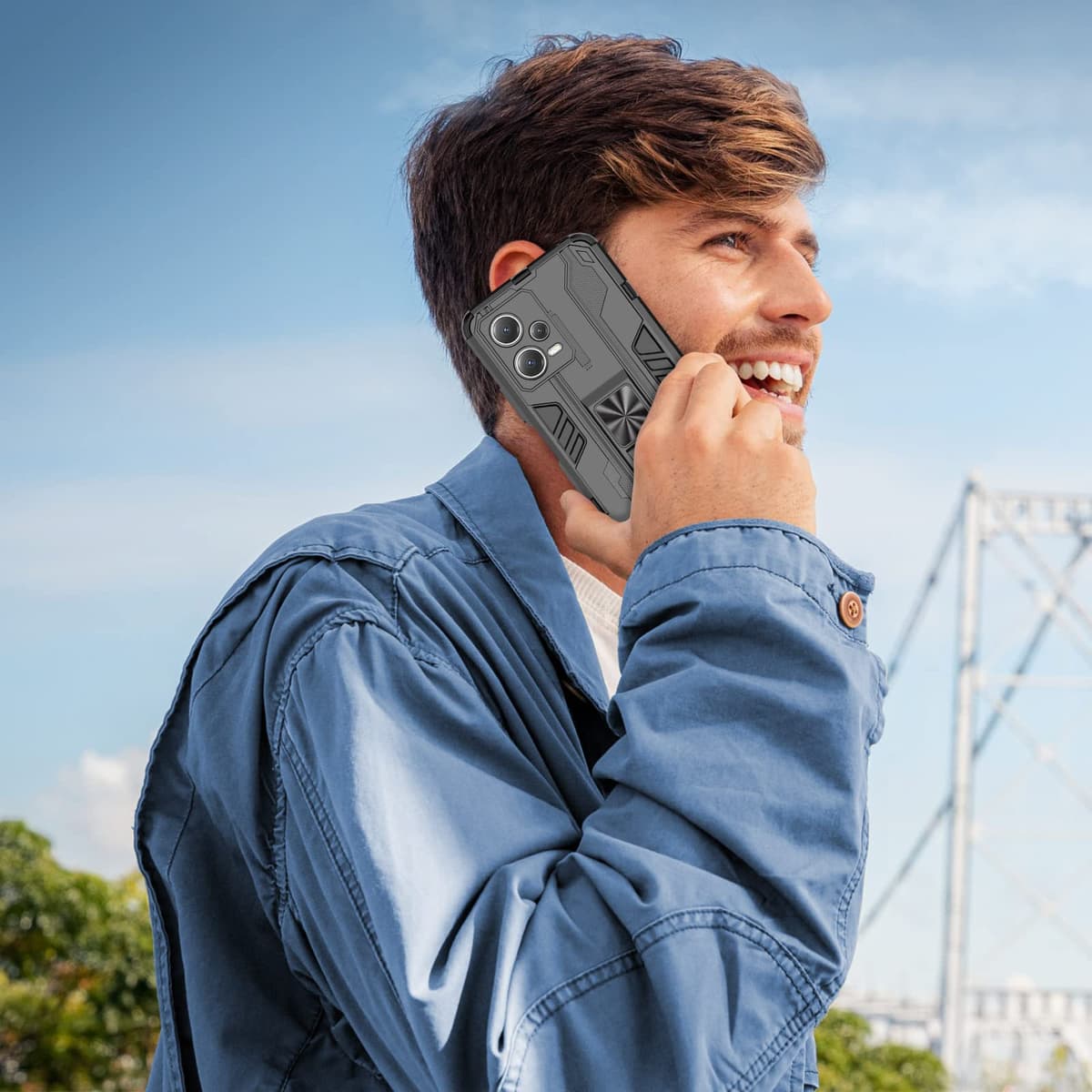 Funda para CMF Phone 2 Pro, Carcasa Antigolpes con Soporte anular metálico, Case Protectora de Grado Militar, Negro — view 1760
