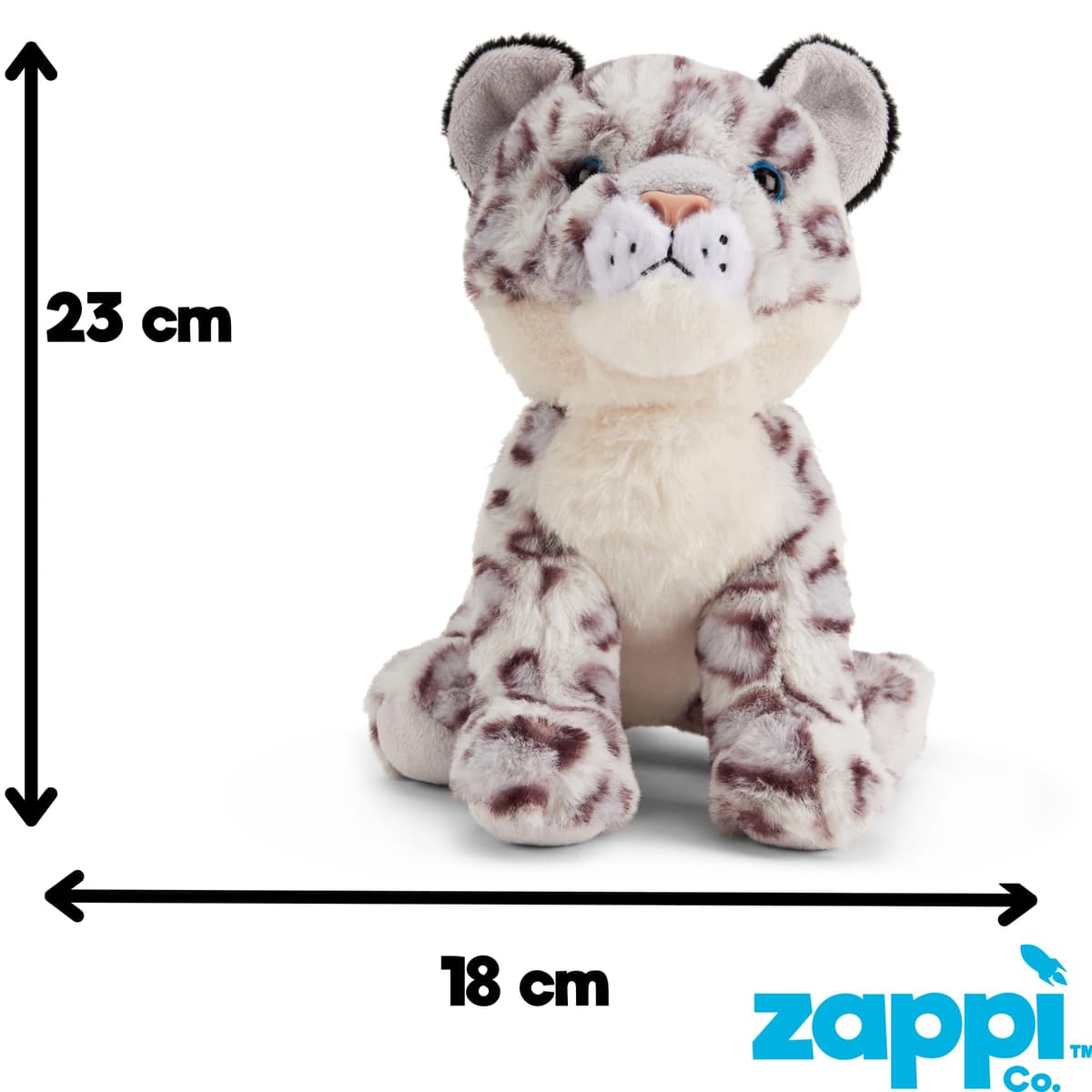 Zappi Co Sage the Snow Leopard Plush Toy (22cm) Mountain Cat Mate - Soft, Cuddly, 100% Recycled - Elusive Highland Friend — view 3