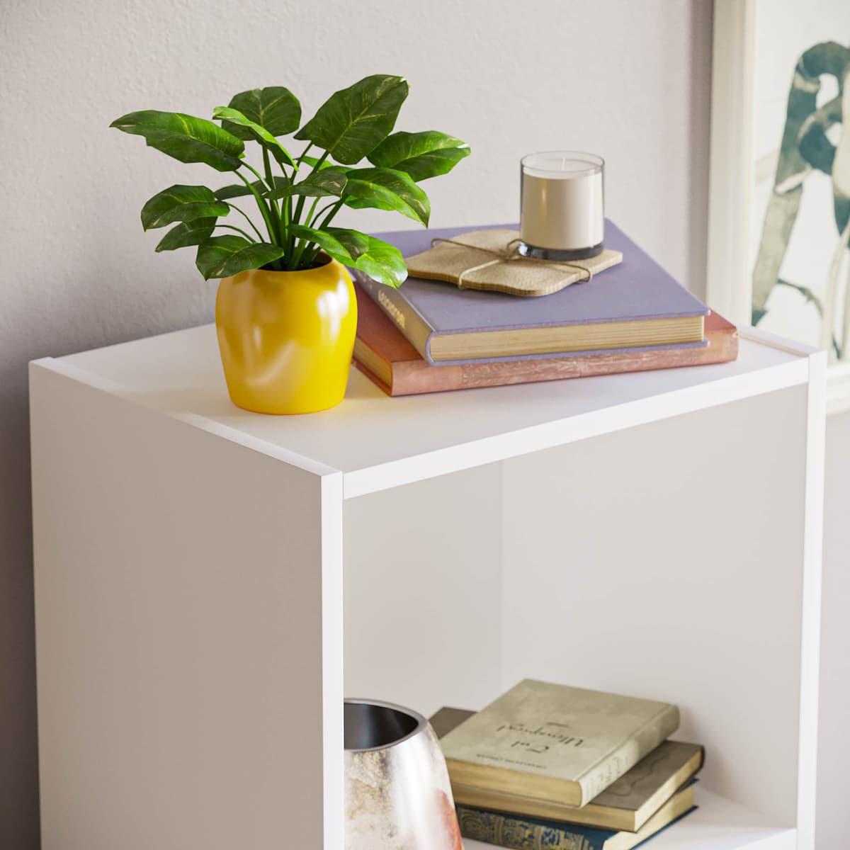 Vida Designs Oxford 4 Tier Cube Bookcase, White Wooden Shelving Display Storage Unit Office Living Room Furniture — view 4
