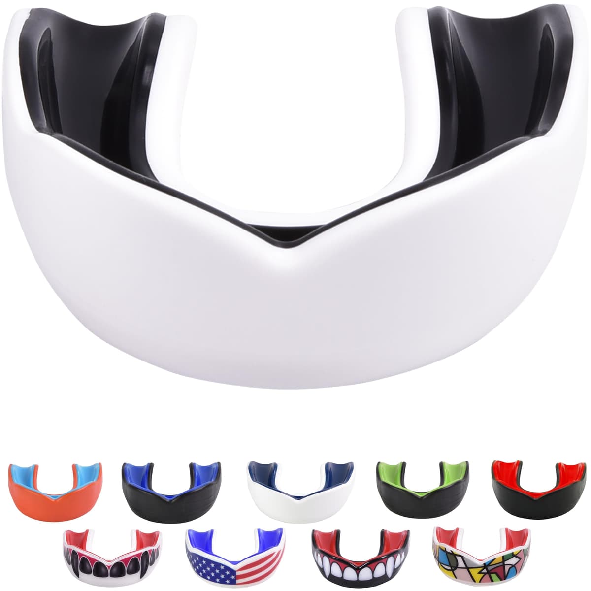 Oral Mart Vampiro colmillo Protector bucal con Estuche ventilado para Karate, Boxeo, Combate, Taekwondo