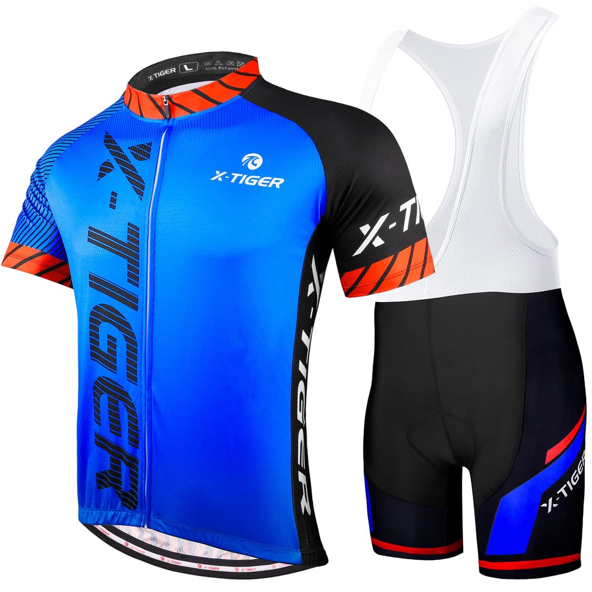 X-TIGER Hombres de Bicicleta con 5D Gel Acolchado MTB Ciclismo Maillots Tirantes Culotte Pantalones Cortos Culotes — view 9