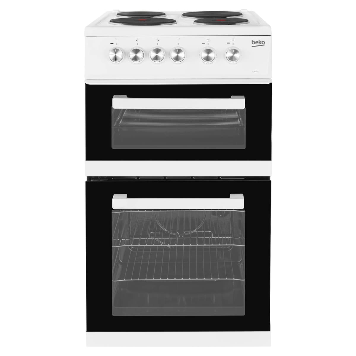Beko KD531AW 500mm Twin Cavity Electric Cooker Sealed Hob White