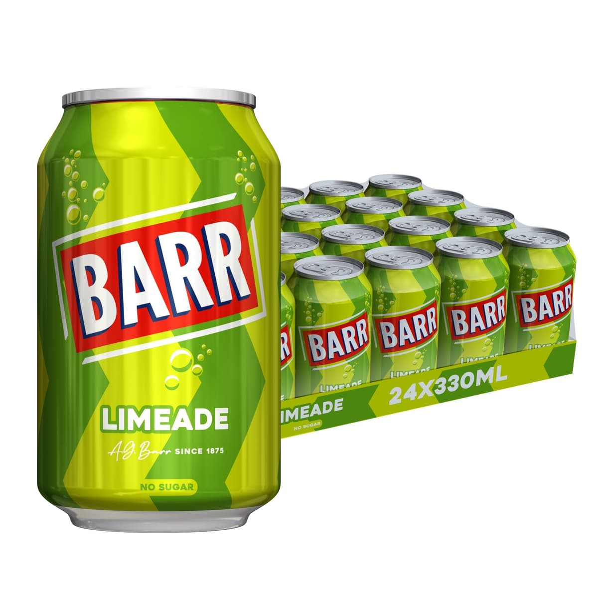 BARR 24 Pack American Cream Soda, Zero No Sugar Sparkling Soft Drink with a Creamy Taste of American Cream Soda Fizzy Pop, 24 x 330ml Cans — view 14