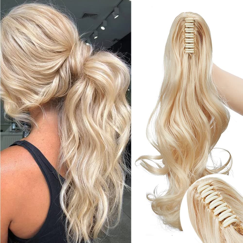 17"(43cm) SEGO Ponytail Long Synthetic Hair Looks Natural [Red Brown/Orange] Clip in Hair Extensions Curly Tail Ponytail Extension (90g) — view 32