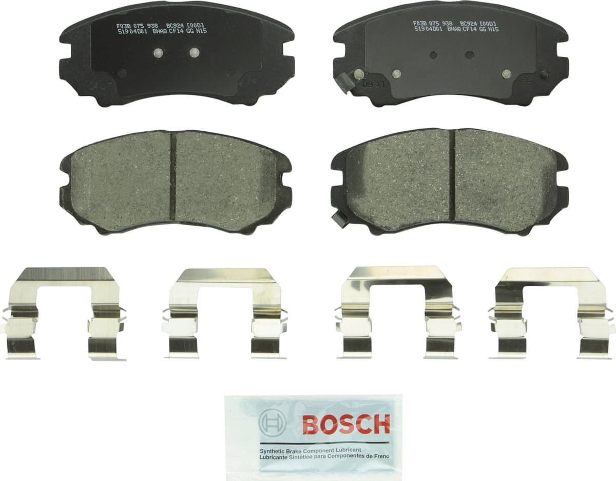 Bosch BC914 QuietCast Premium Ceramic Disc Brake Pad Set For: Acura ILX; Honda Accord, Civic, CR-V, Element, Fit, Front — view 266