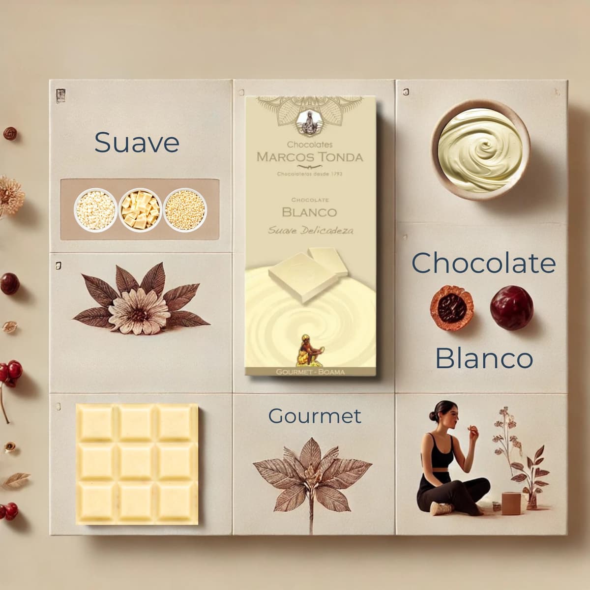 Chocolates Marcos Tonda – Chocolate Blanco Gourmet X5 | Chocolate Con Leche 100g X5 | Chocolate Gourmet | Chocolates Originales Para Regalar — view 4