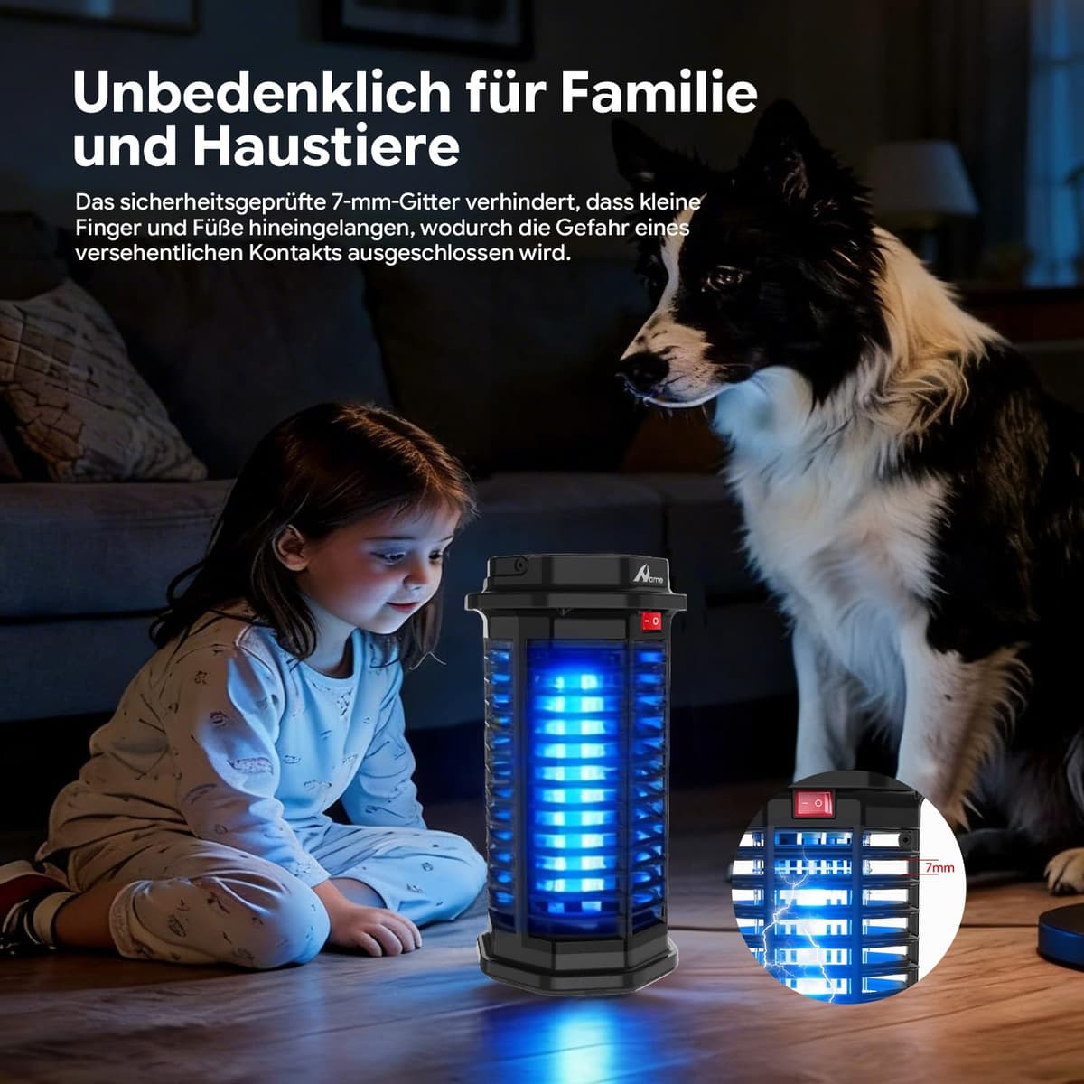 Mata Mosquitos Eléctrico, Lámpara Antimosquitos para Uso en Interiores y Exteriores, Antimosquitos Eléctrico UV 365-395 NM, IPX4 Impermeable, 4200 V, Bandeja Extraíble — view 5
