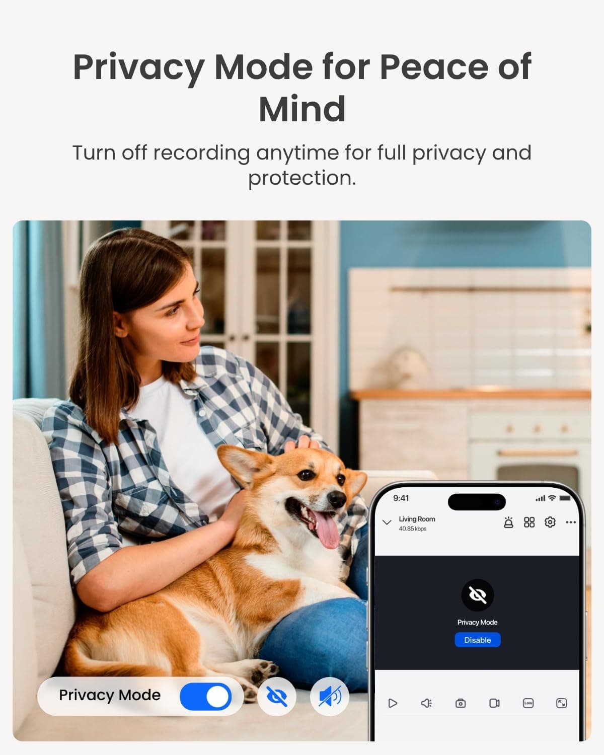 Reolink E1 4MP Indoor WiFi Security Camera - 360° Pan/Tilt Auto Tracking Baby Pet Monitor, AI Person/Pet/Cry Detection, 2-Way Talk, Night Vision, Local Storage, No Subscription, Works w/Alexa & Google — view 6