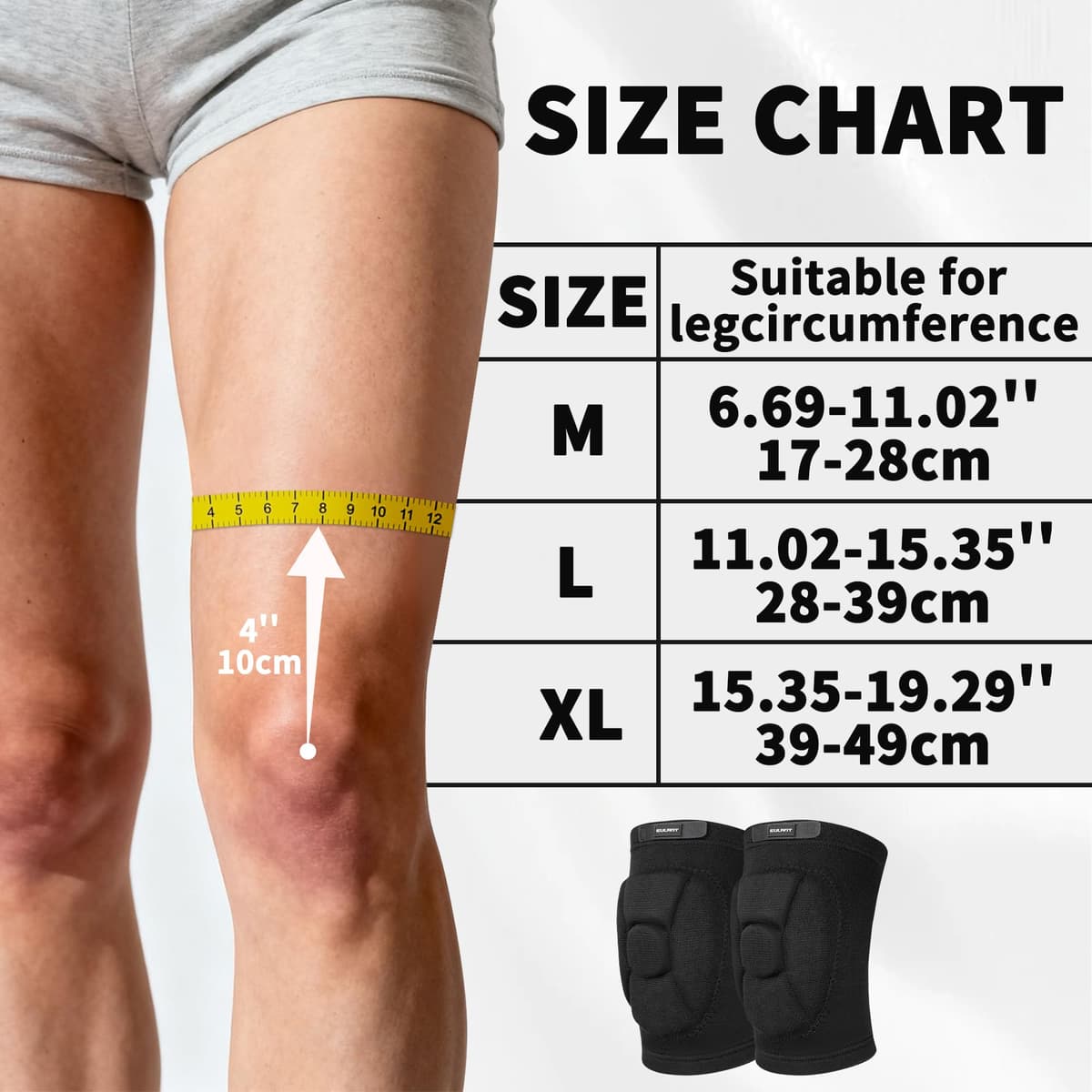 EULANT Rodilleras Voleibol para Jóvenes y Adultos,Anticolisión Rodillera Suaves,Elástica Protector Rodilla para Balonmano Futbol Baloncesto Moto Patinaje Artístico Baile Entrenamiento Pilato — view 4