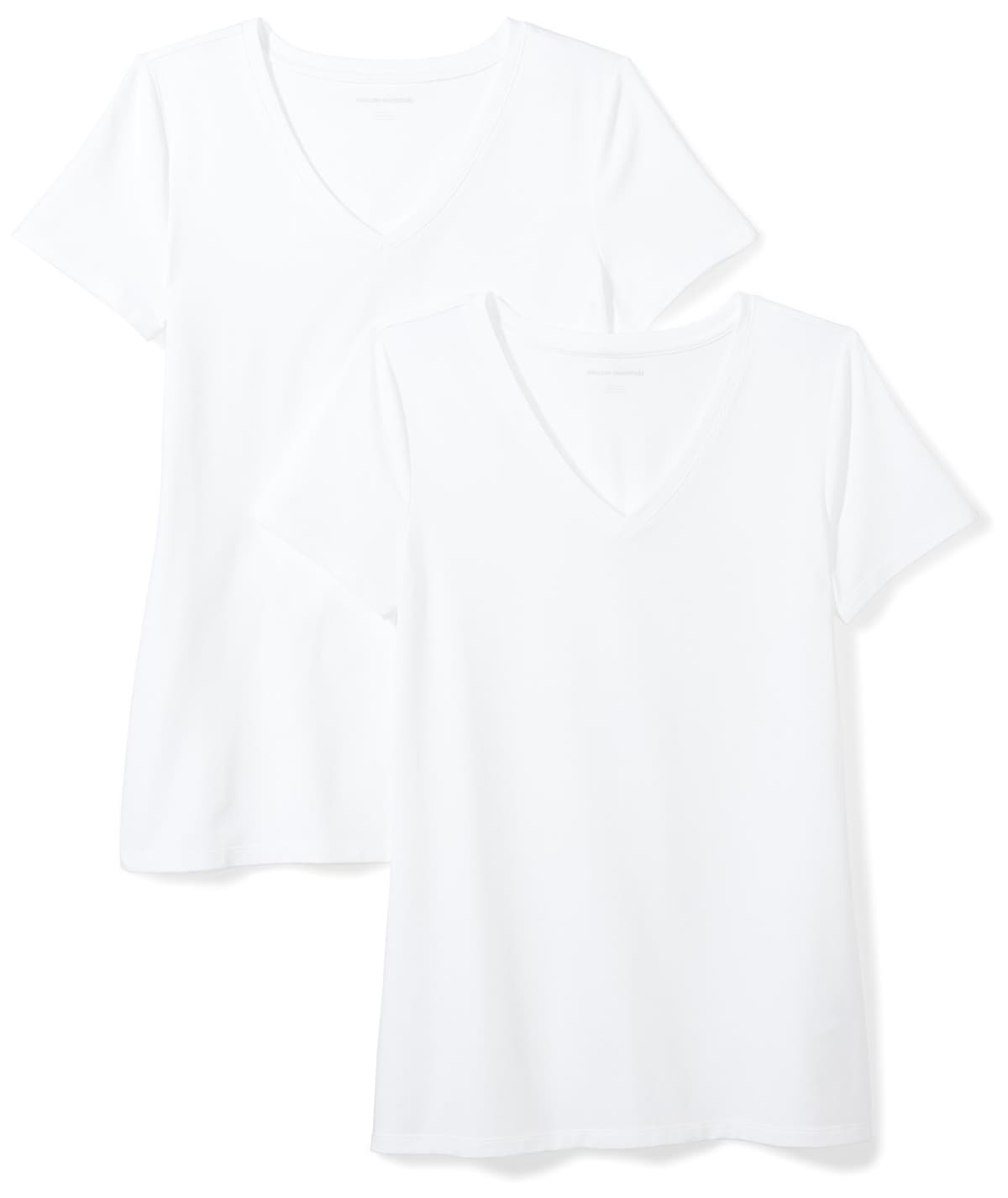 Amazon Essentials Camiseta de Manga Corta y Corte Estándar (Opciones de Cuello Redondo y Cuello en V) Mujer, Paquetes Múltiples — view 34