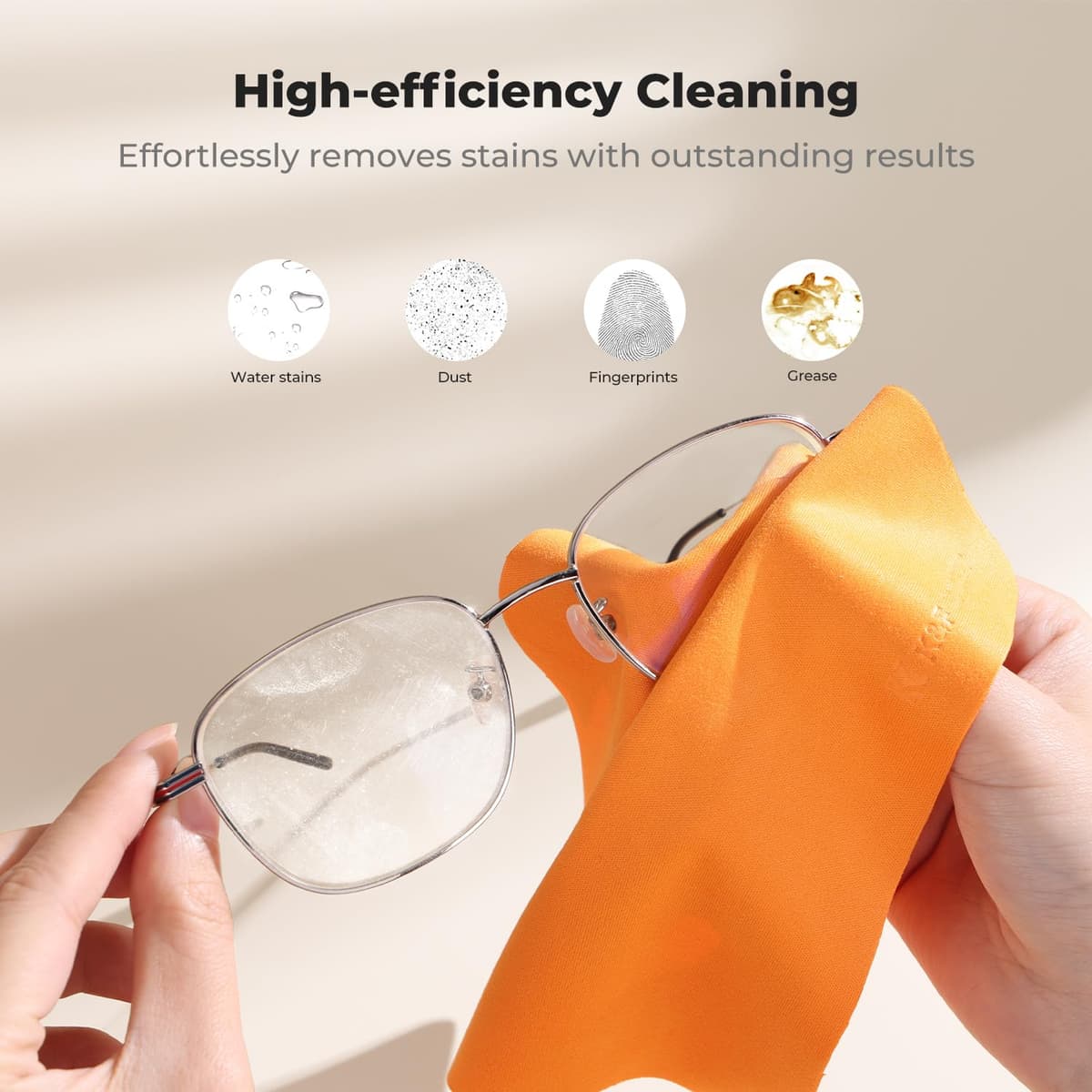 K&F CONCEPT Microfiber Cleaning Cloths, Glasses Cleaning Cloths, Screen Cleaner, Glass Cleaner, Eyeglasses, Camera, VR/AR Headset, Tablet, Lens and Screen, 6 Pack, 6 x 7 inches — view 2