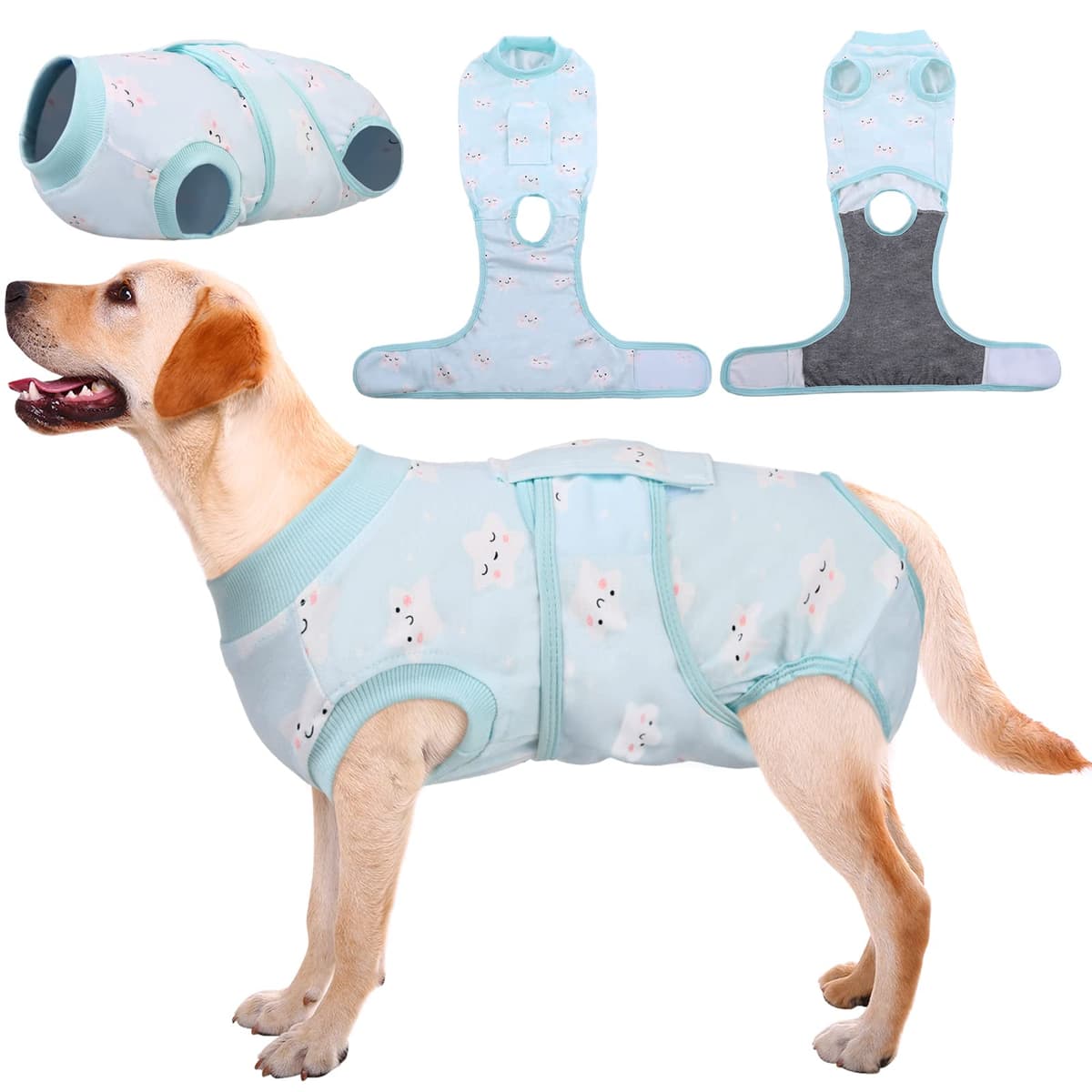 Kuoser Traje de recuperación de Perro para Hombre/Mujer, Camiseta para Cachorros después de la cirugía, Alternativa de Cuello electrónico para Mascotas pequeño, Mediano y Grande — view 42