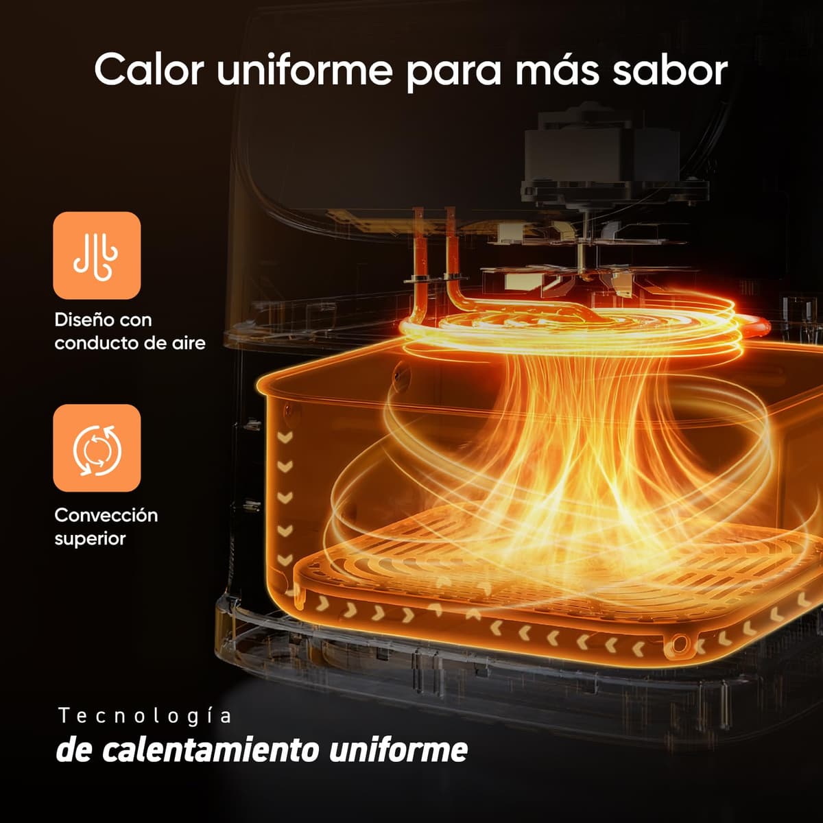 Cosori Freidora de Aire 5,7L Interior Metálico Real, Air Fryer Diseño Antióxido, Tecnología Calefacción Uniforme, 40 Recetas, Reducción de Grasas para una Vida Saludable, Eficiencia Energética, 1700W — view 3