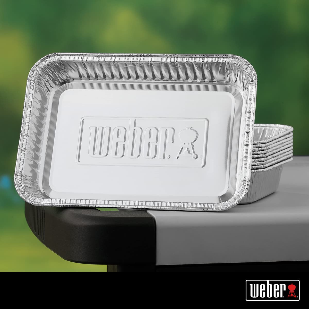 Weber Aluminum Drip Pans, Small (22 x 15.3 x 3.6) 10 Pieces, Perfectly Fitting for The Q, Pulse, Lumin, Traveler, Genesis, Genesis II/LX 200 & 300 Series, Grease Collection Pans - Silver (6415) — view 3