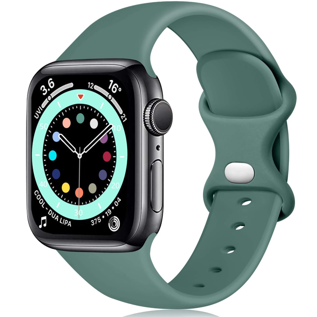 Epova Silicone Strap Compatible with Apple Watch Strap 40mm 38mm 41mm 42mm, Replacement Straps for iWatch SE 3 Series 11 10 9 8 7 6 5 4 3 2 1, Black, Small — view 27