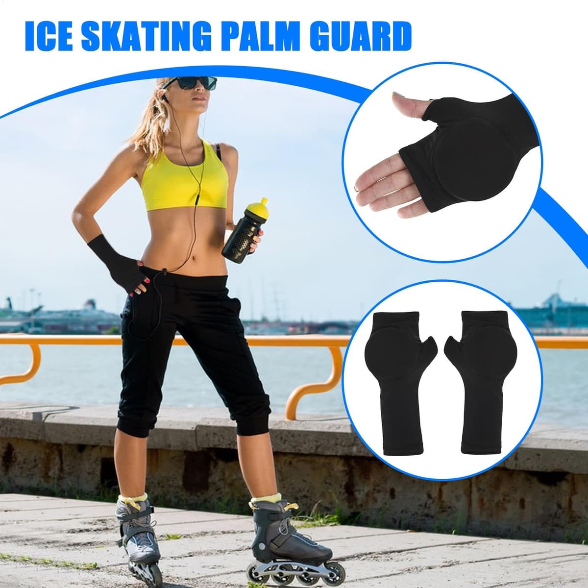 Guantes De Patinaje sobre Hielo,Guantes De Patinaje sobre Hielo, Equipo de Seguridad para Mins Deportes de, Cubierta para Adultos, Almohadillas — view 4