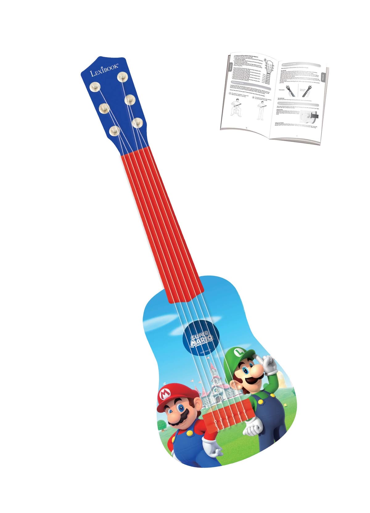 Lexibook, Super Mario, Mi Primera Guitarra acústica, 6 Cuerdas de Nylon, 53 cm, Guía de Aprendizaje incluida, Azul/Rojo, K200NI — view 3