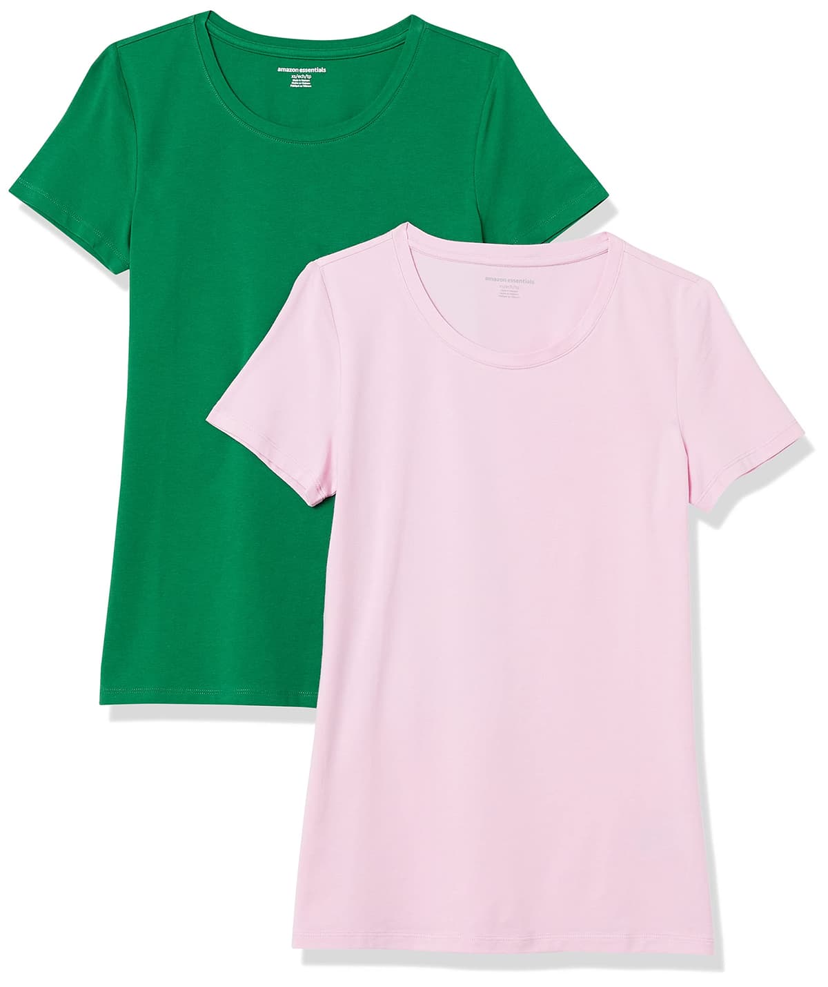 Amazon Essentials Camiseta de Manga Corta y Corte Estándar (Opciones de Cuello Redondo y Cuello en V) Mujer, Paquetes Múltiples — view 46