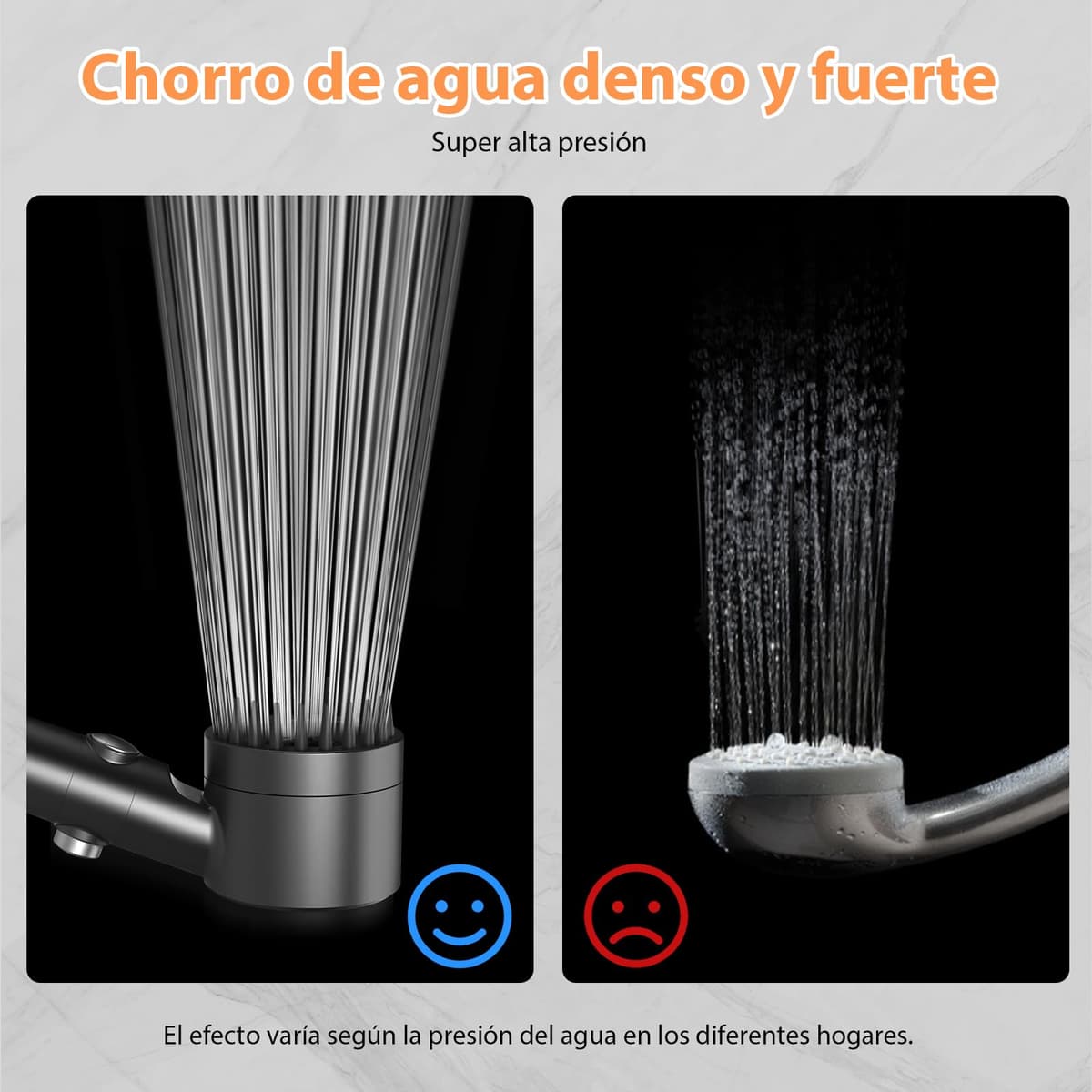 MEKO Alcachofa de Ducha con Filtro de 15 Pasos, Alcachofa Ducha Antical con Manguera de 1.5M, Filtro Ducha 3 +1 Modos de Rociado Cabezal de Ducha de Alta Presión — view 5