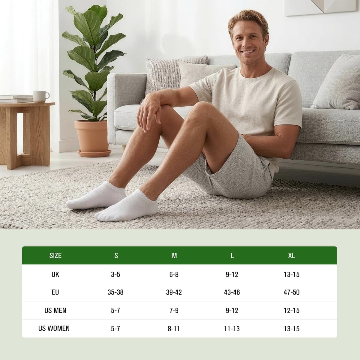 Niorasen Calcetines Invisibles Hombre y Mujer de Bambú 6 Pares, Pinkies Unisex Transpirables con Silicona Antideslizante, Calcetines Bajos para Zapatillas y Mocasines, Talla 35-50 — view 8