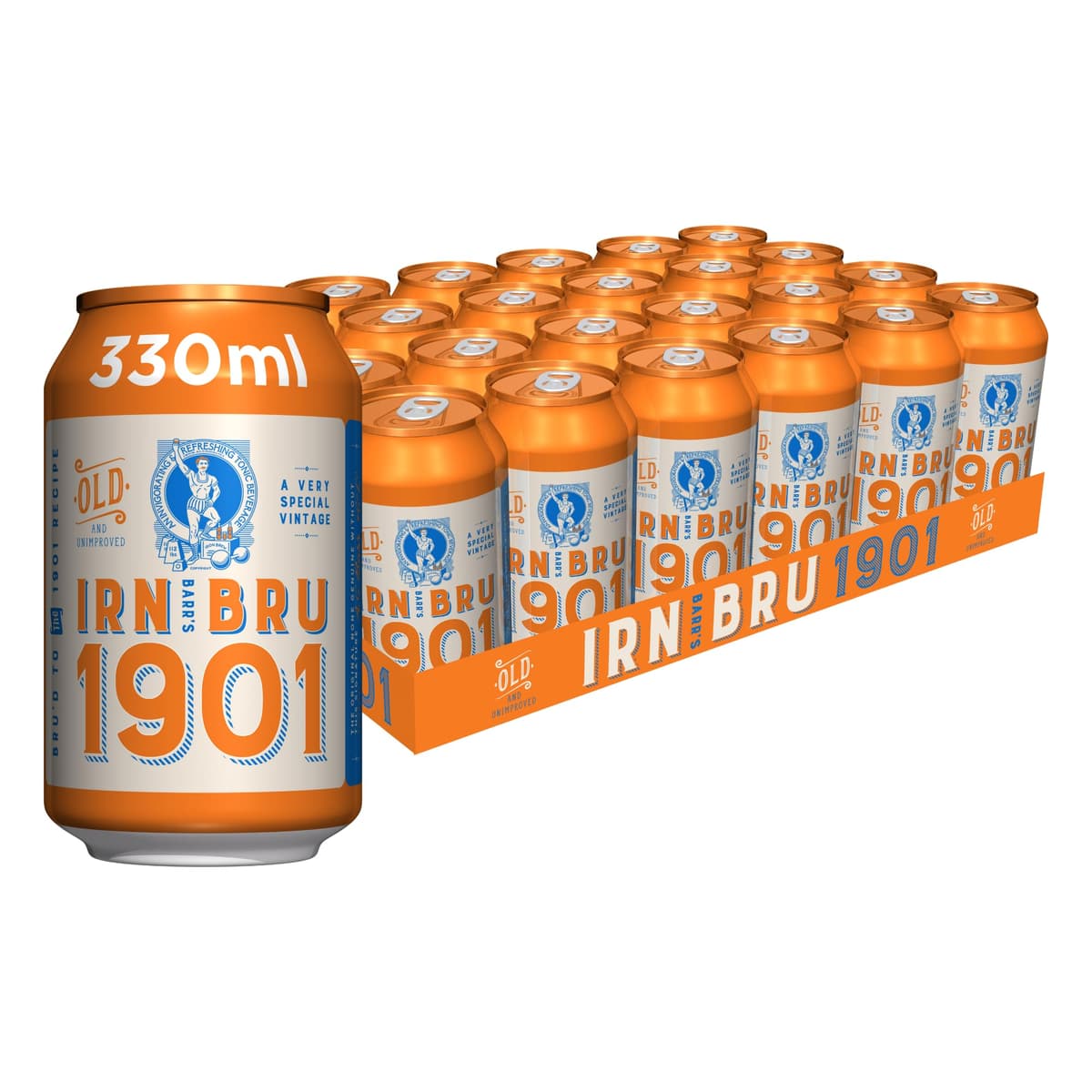 IRN-BRU Regular, 24 Pack Iconic Flavoured Fizzy Drinks Multipack Cans - 24 x 330ml Cans — view 11