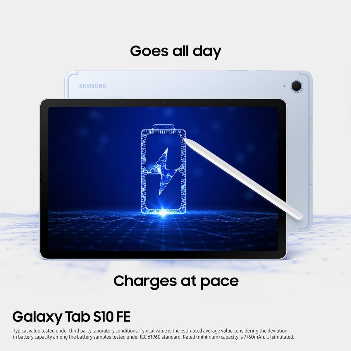 Samsung Galaxy S10 FE Android Tablet, Wifi, 128GB Storage, 8GB Memory, 10.9" Display, S Pen included, Long lasting Battery, Grey, 3 Year Extended Warranty (UK Version) — view 5