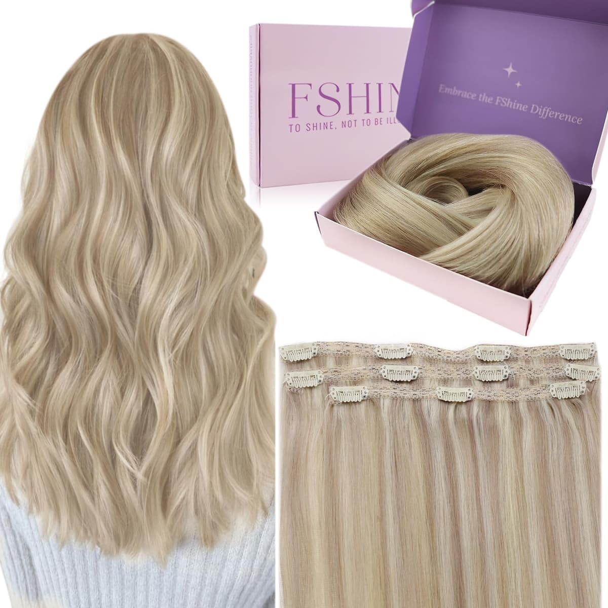 Fshine Clip in Hair Extensions Human Hair Copper Hair Extensions 18 Inch 120 g 7 pcs Color 330 Natural Straight Hair Extensions for Women Real Human Hair — view 69