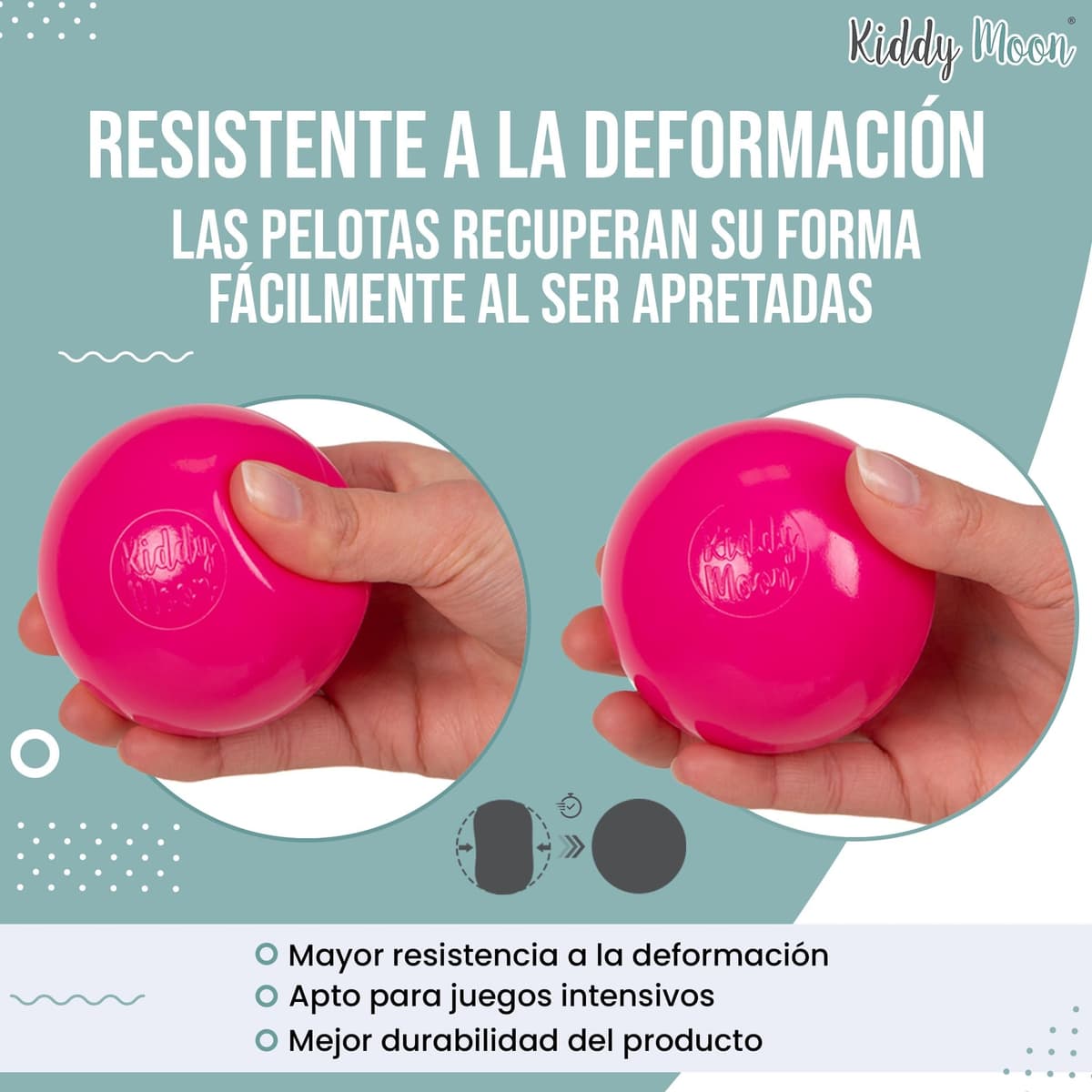 KiddyMoon Bolas Colores para Piscina Plástico ∅ 6Cm Niños Infantil Fabricado UE — view 6