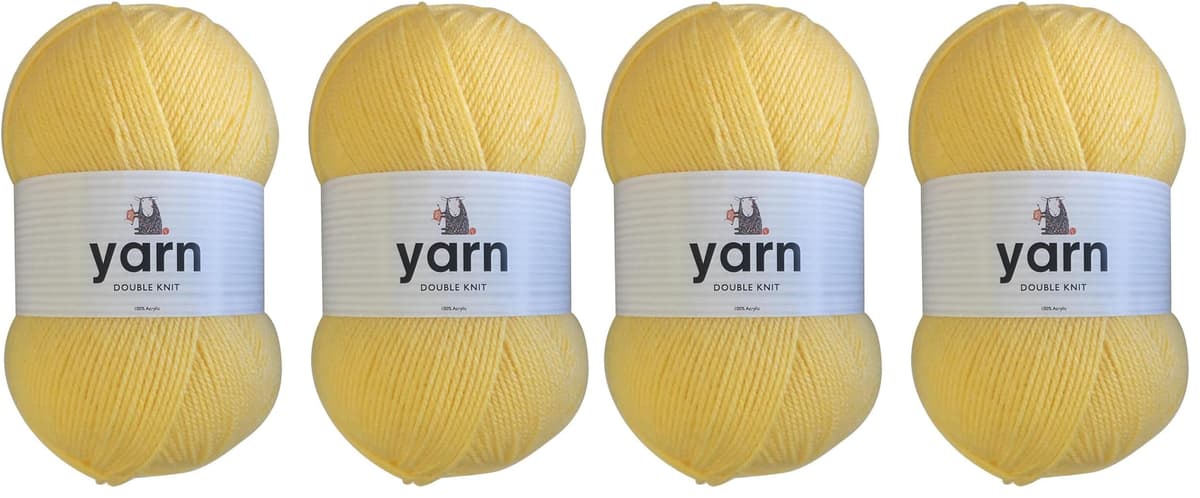Korbond DK Beige Yarn - 100g Acrylic Wool - Lightweight, Hypoallergenic & Durable Double Knit Crochet Yarn Knitting Wool (290m Total) — view 100