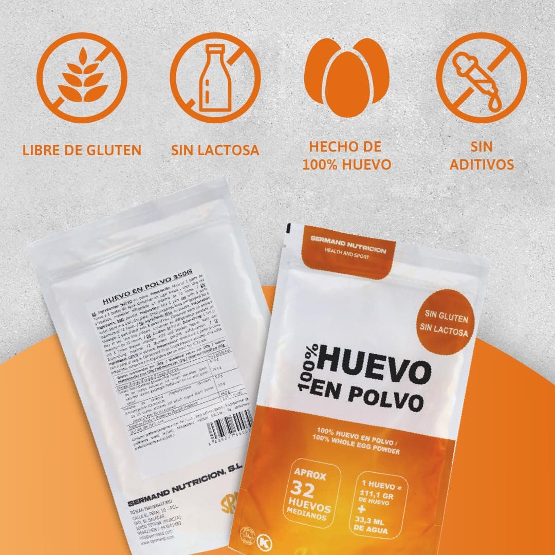 Huevo en polvo | Bolsa de vacío | Huevo en Polvo | Huevos Pasteurizados Sin Gluten | Huevo Deshidratado | Sin Aditivos | Productos Sin Lactosa | Presentación en Bolsas Zip (350 GR) — view 4