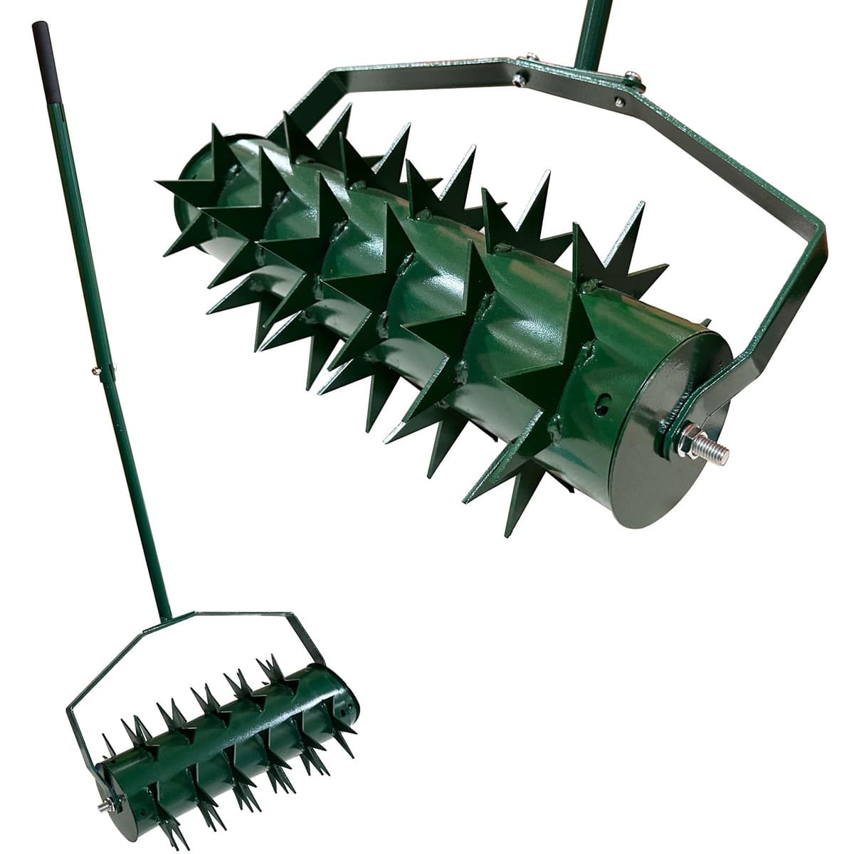 Manual Lawn Aerator, Roller Type Lawn Aerator, Lawn Roller with 2" Handle and Nails and Handle, Manual Scarifier Lawn Roller for Patios, Lawns in Garden