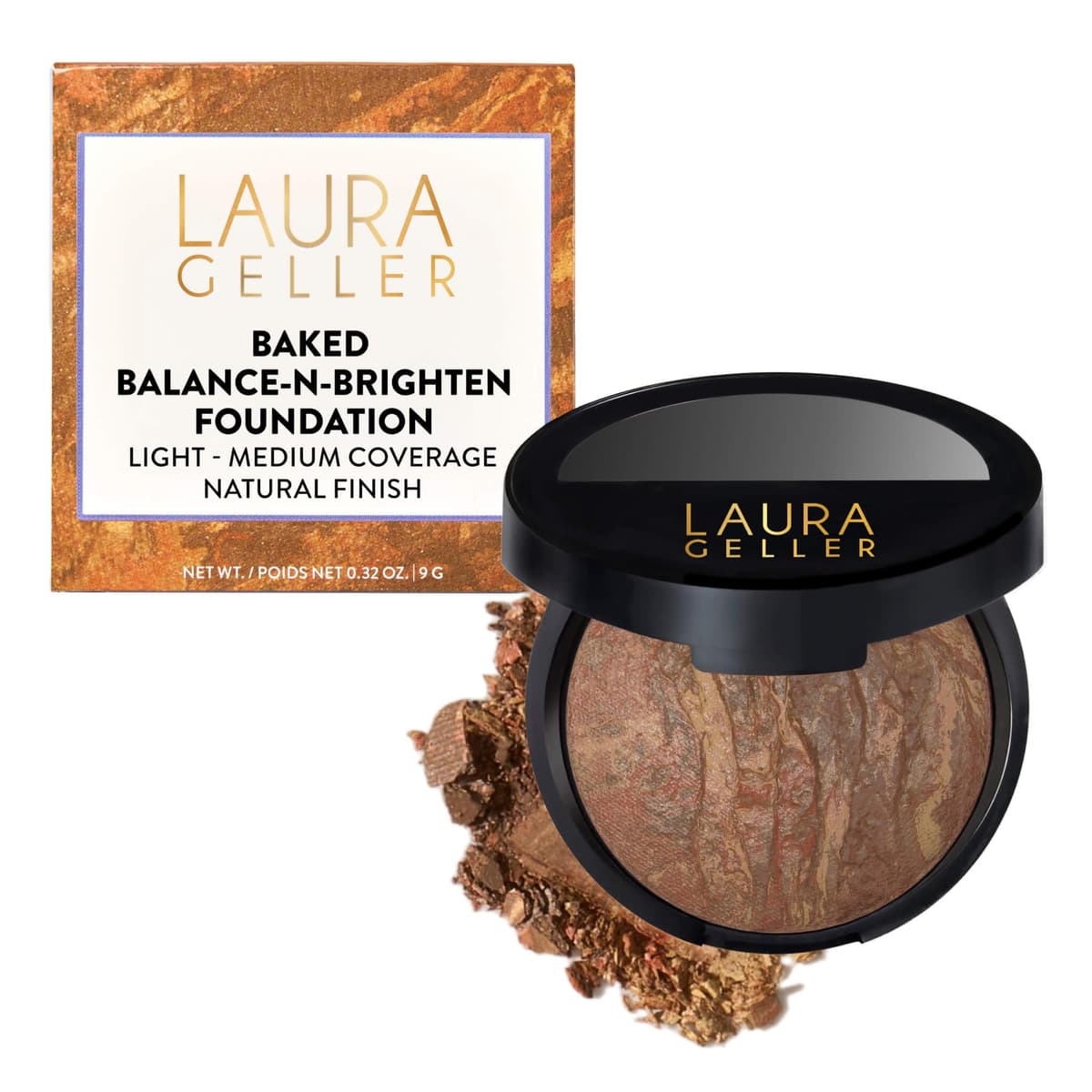 LAURA GELLER Baked Balance-n-Brighten Colour Correcting Powder Foundation (Medium) Buildable Light to Medium Coverage Baked Foundation, Demi-Matte Finish — view 14