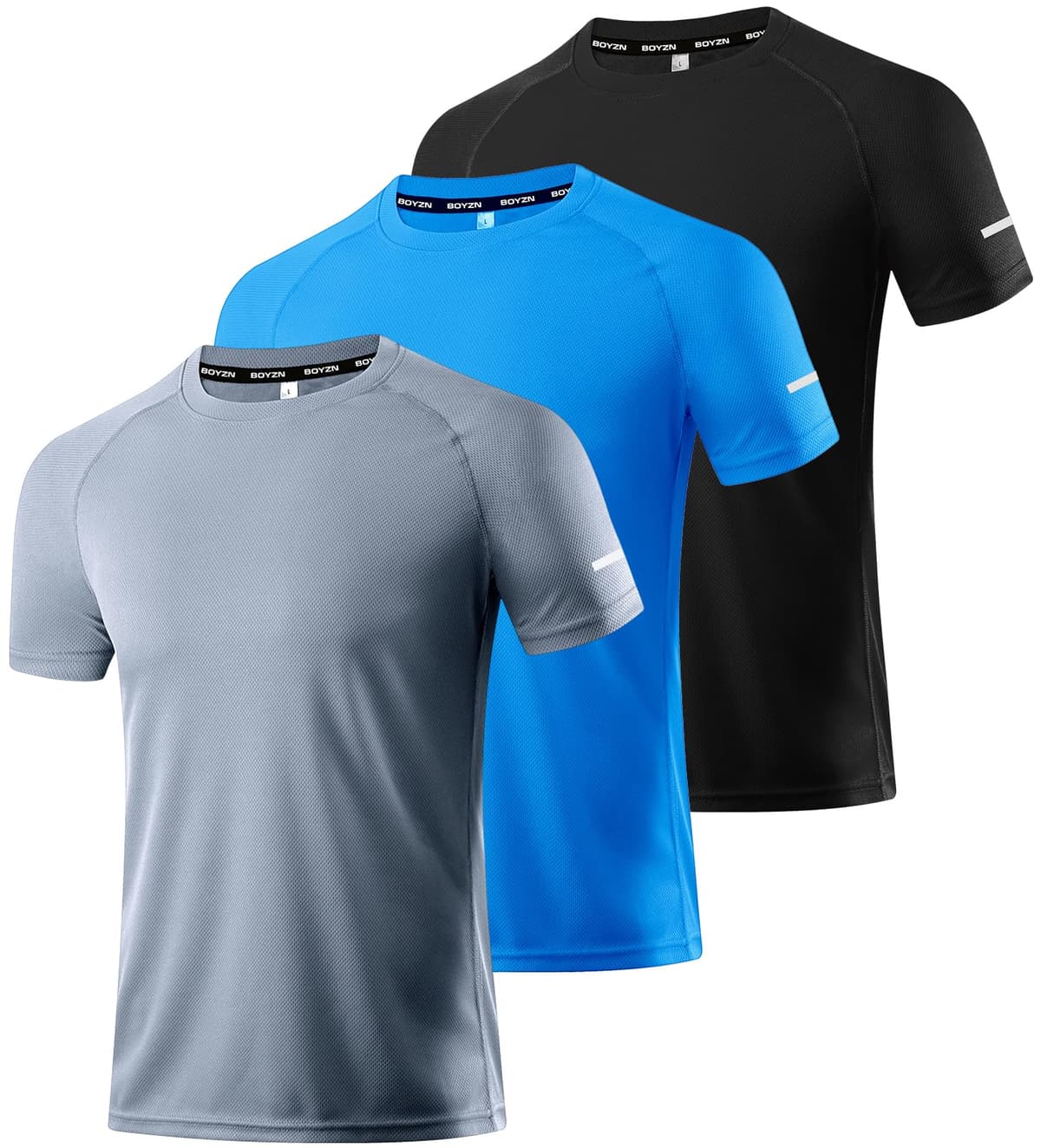 Boyzn 1, 3, 5 or 7 Pack Men's Workout Running Shirts, Dry Fit Moisture Wicking T-Shirt, Gym Athletic Short Sleeve Tee Shirts — view 30