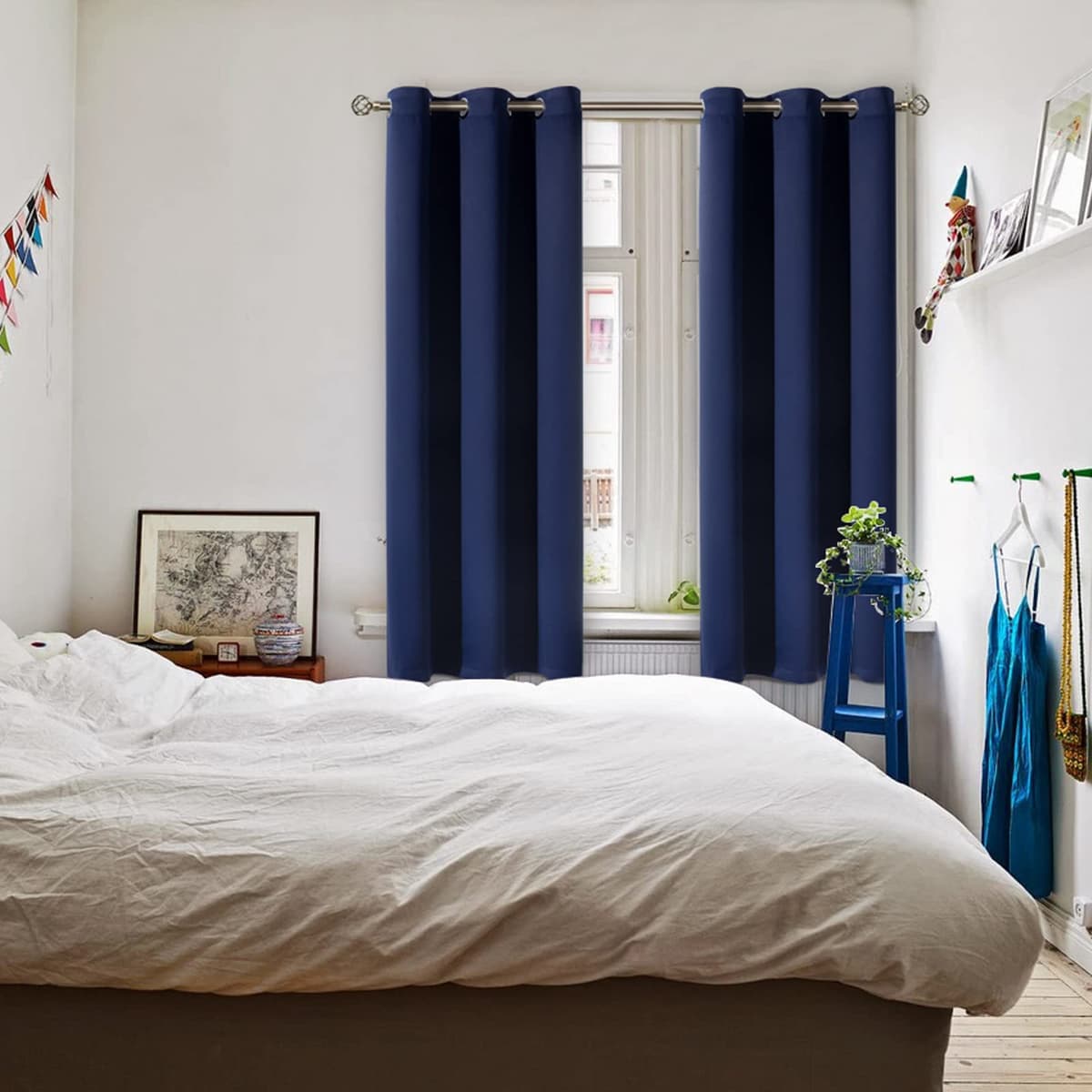 BGment Blackout Curtains for Bedroom - Grommet Thermal Insulated Room Darkening Curtains for Living Room, Set of 2 Panels (42 x 63 Inch, Navy Blue) — view 2