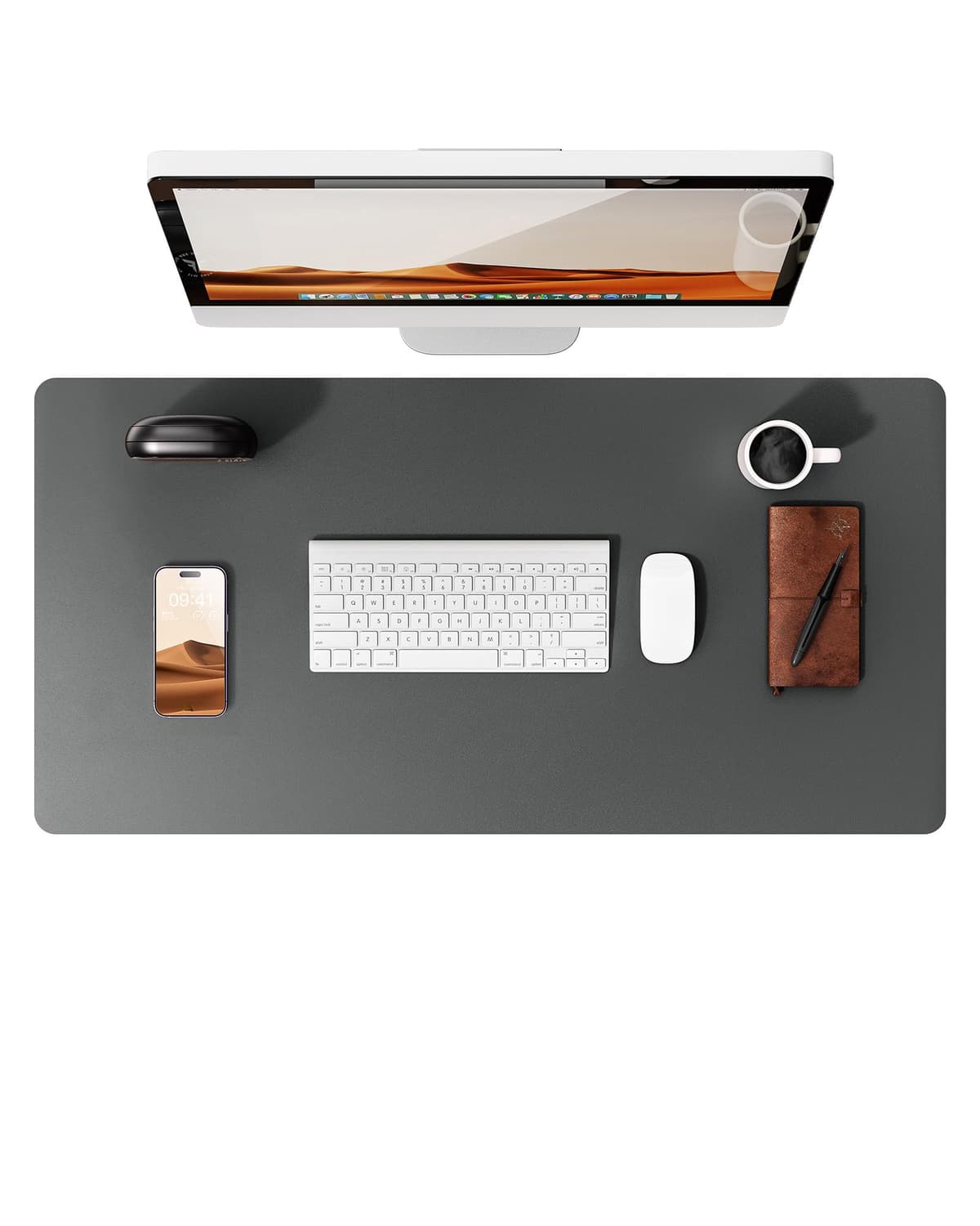 YSAGi Leather Desk Mat, Large Mouse Mat, Non-Slip Desk Pad, Waterproof Leather Table Protector Writing Pad for Office and Home (60 x 35 cm, Black) — view 32