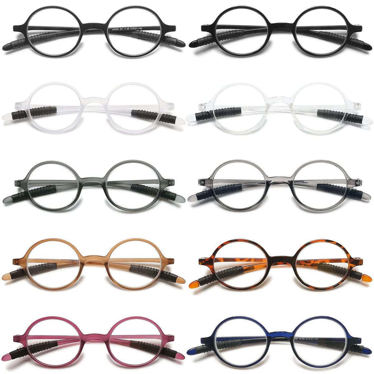 VEVESMUNDO Redondo Gafas de Lectura Pequeñas Ligeras Vintage Flexibles Vista Presbicia para Mujer Hombre — view 8