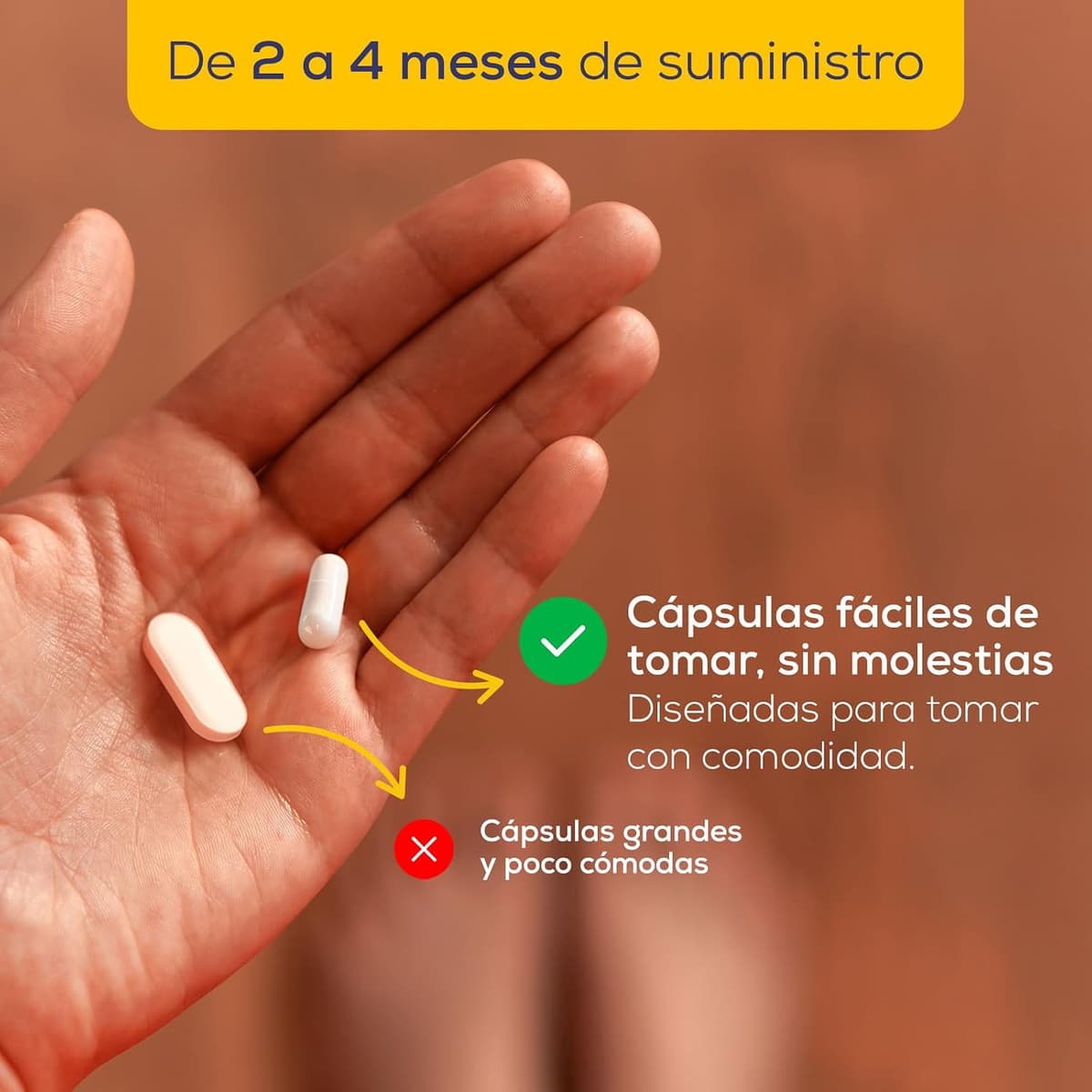 Magnesio Complex - Citrato, Bisglicinato y Óxido de Magnesio Triple - Alta Absorción - Reduce Cansancio y Fatiga, Alivia Dolor Articulaciones y Músculos – Favorece la Síntesis de Colágeno 120 cápsulas — view 3