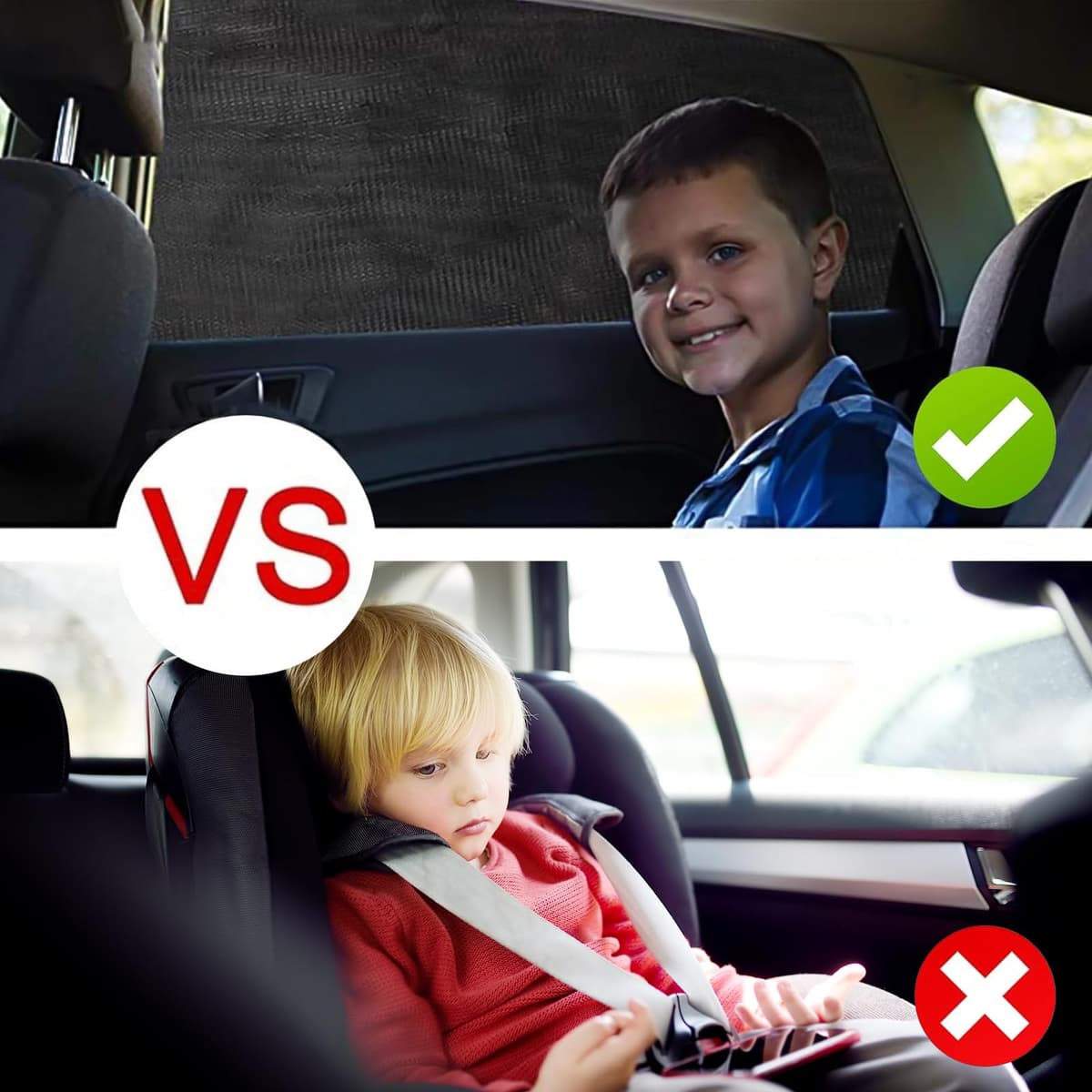 2 Pack Car Window Shades for Baby,Car Blinds for Windows with a stretched size of 54 x 100cm,Breathable Mesh Sun Shade for Baby,Universal Fit for 99% of Vehicle Models,Protect Kids from Sun Glare — view 4