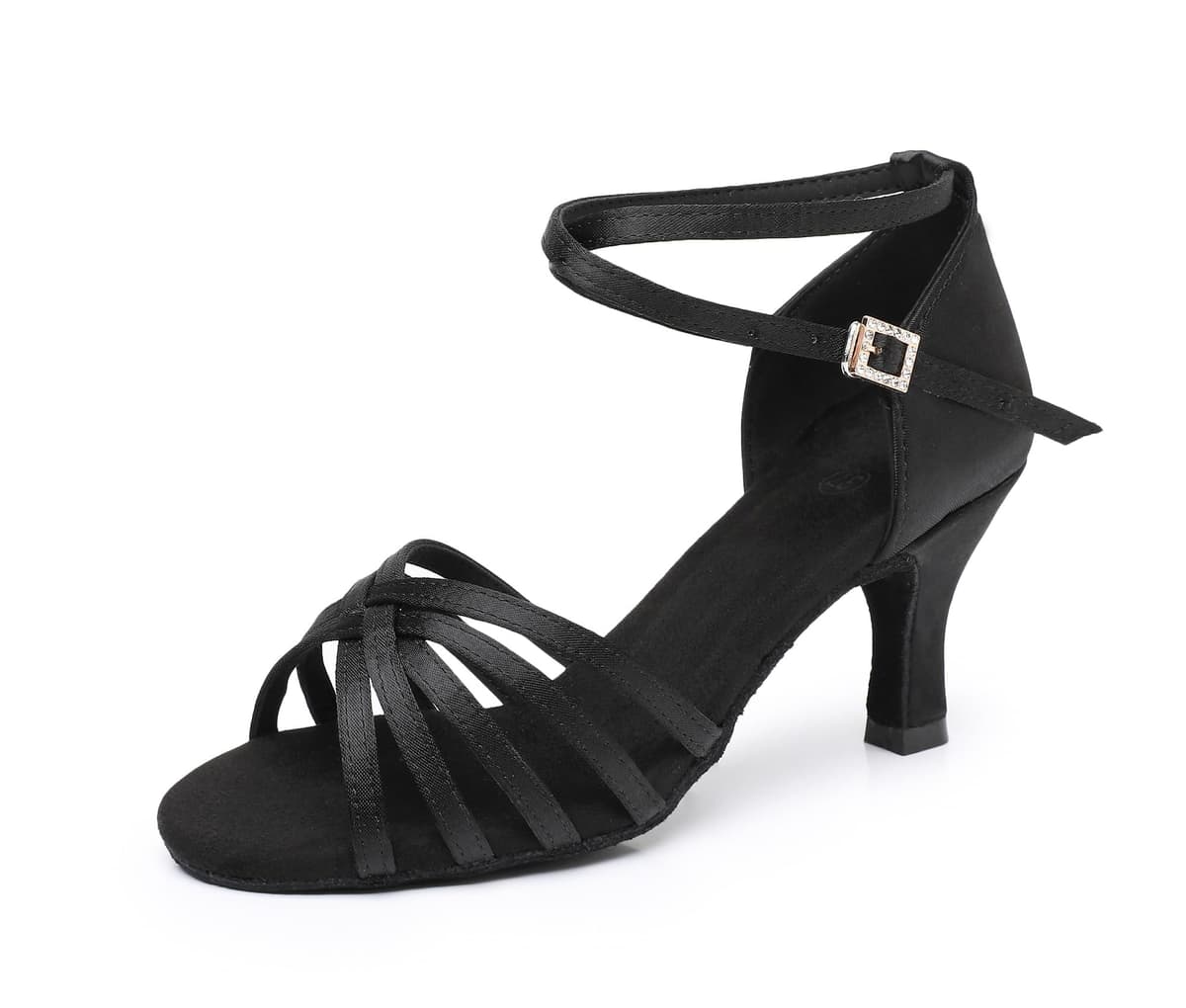Rosefinch Zapatos de Danza Latina para Mujer Negro Profesional Zapatos de Baile de salón de Fiesta de Salsa de Baile práctica de Rendimiento Zapatos tamaño