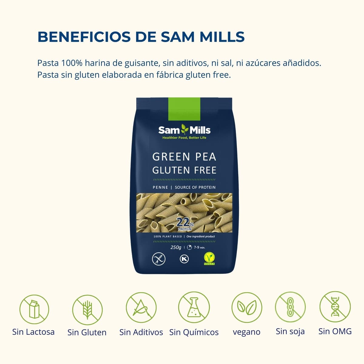 Sam Mills - Plumas de Guisante - Pasta Sin Gluten - 250 g - Elaborada con Legumbres - Pasta Proteica - Alto Contenido en Fibra y Proteína - Ideal para Dietas Veganas — view 5