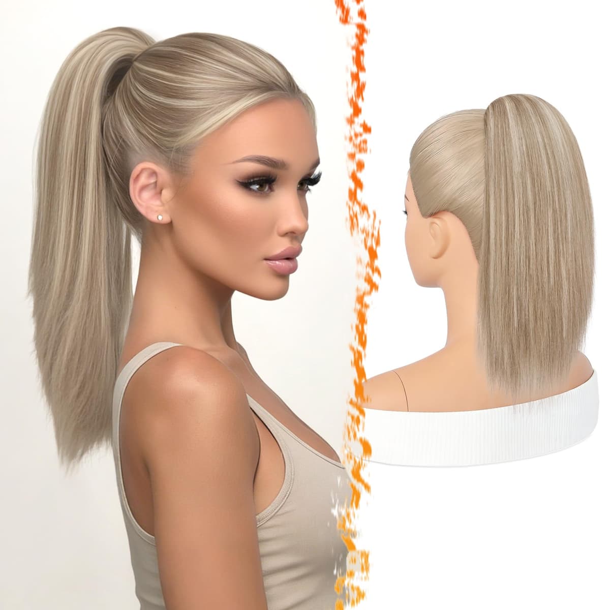 BARSDAR Liso Coleta Postiza Extensiones Pelo, 40cm Corta Liso Medio Marrón Cola de Caballo Extension con Cordón Natural Sintética Cheer Posh Ponytail Extensiones Postizos Fiestas Cheer Competition — view 32