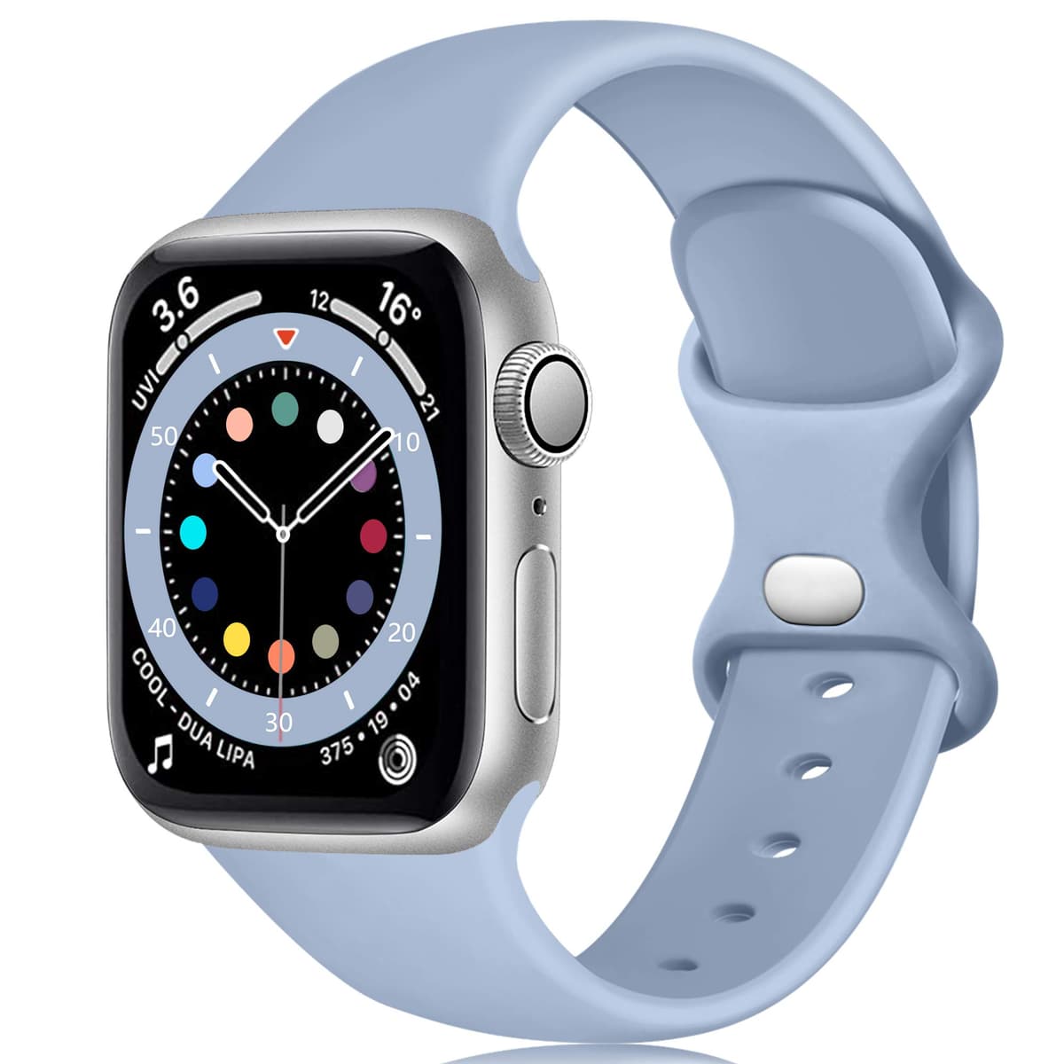 Epova Silicone Strap Compatible with Apple Watch Strap 40mm 38mm 41mm 42mm, Replacement Straps for iWatch SE 3 Series 11 10 9 8 7 6 5 4 3 2 1, Black, Small — view 8