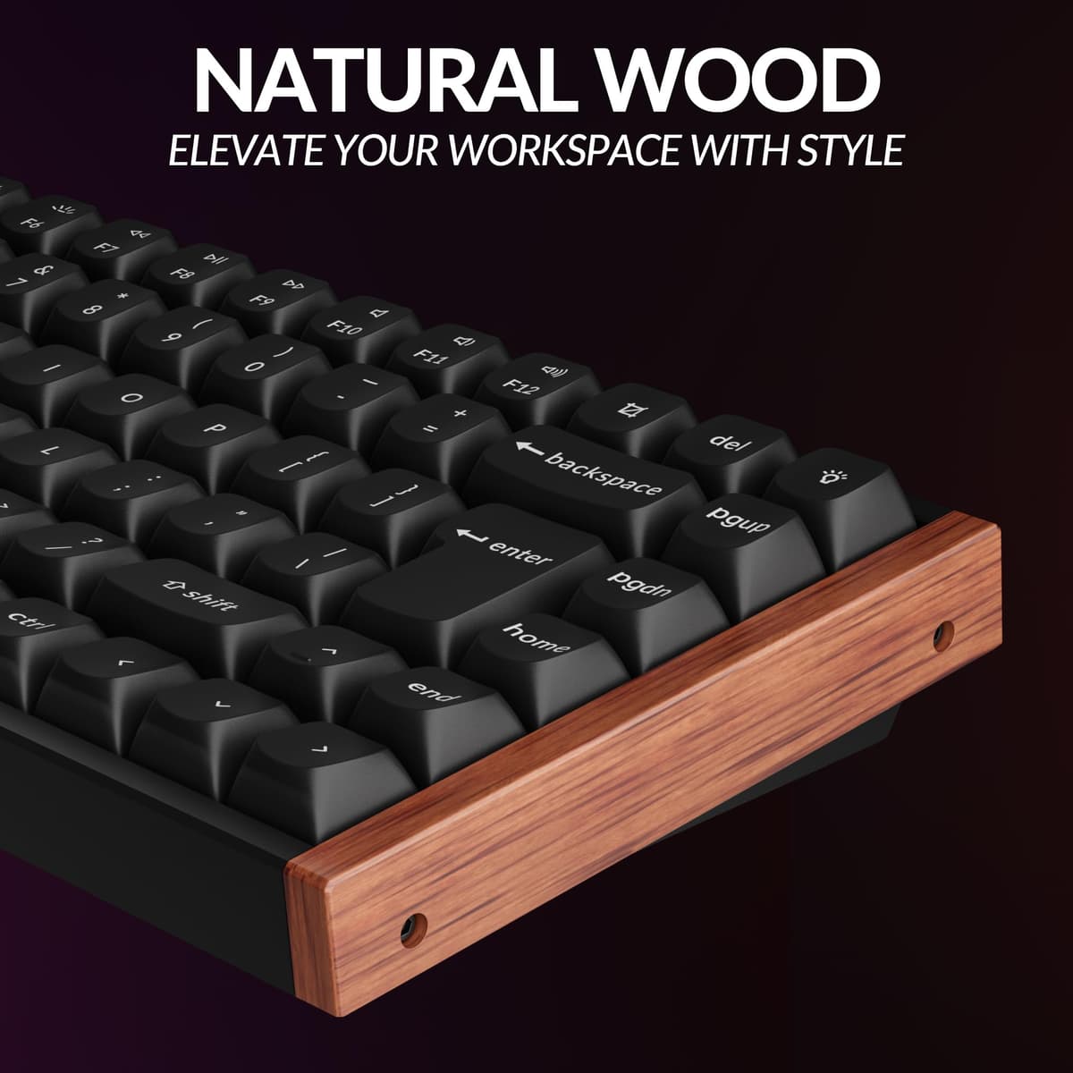 Keychron K2 HE Wireless Custom Mechanical Keyboard - Hall Effect Magnetic Switch, Rapid Trigger, 2.4G/Bluetooth 5.2/USB-C, QMK/VIA, Aluminium & Wood, RGB Backlit(Mac/Windows/Linux), UK Layout — view 3