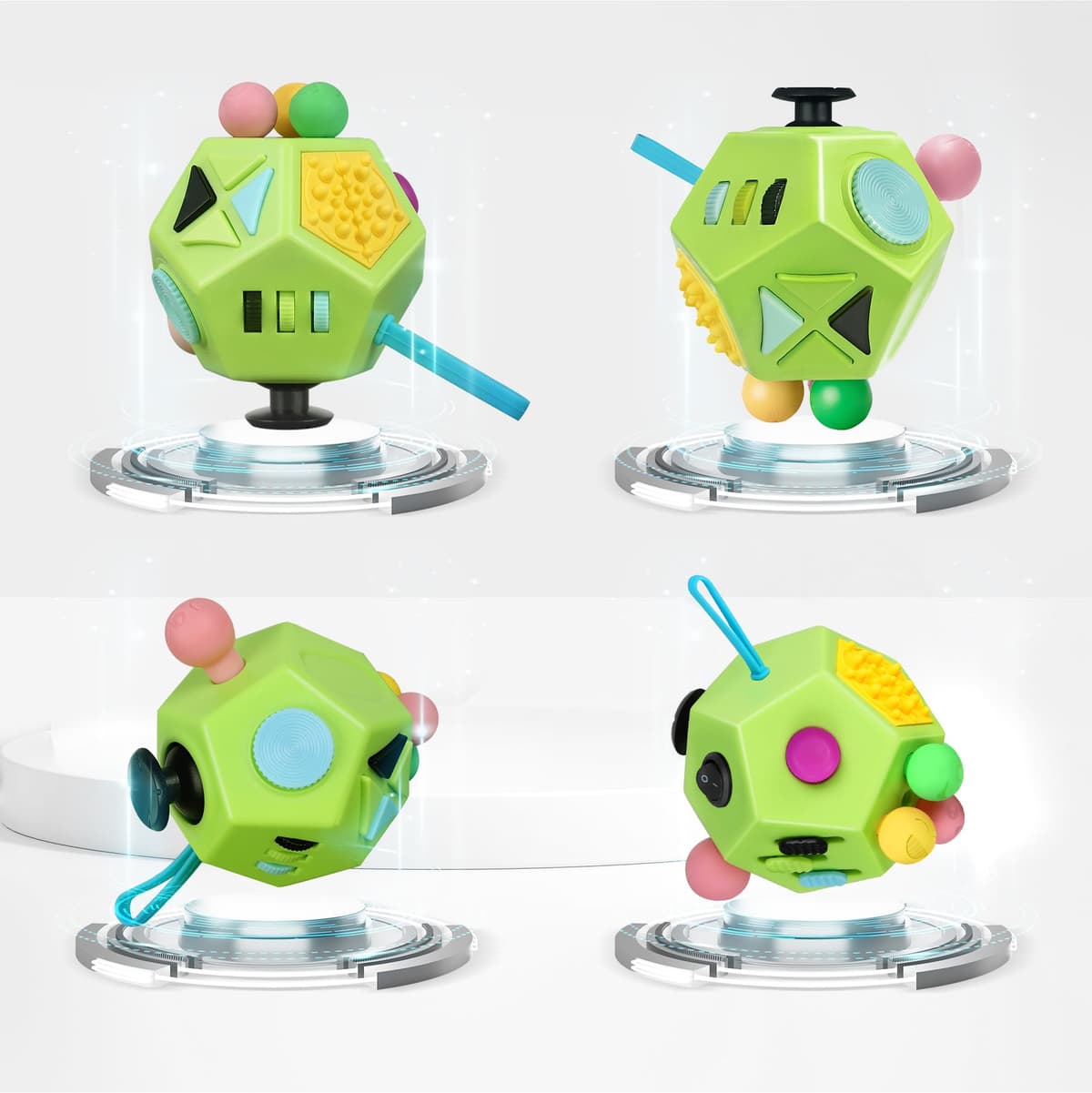 VCOSTORE Cubo Antiestrés Fidget de 12 Lados Original Fidget Toy para Adultos y Niños, Juego Sensorial para Autismo, Juego para Niños con TDAH — view 2