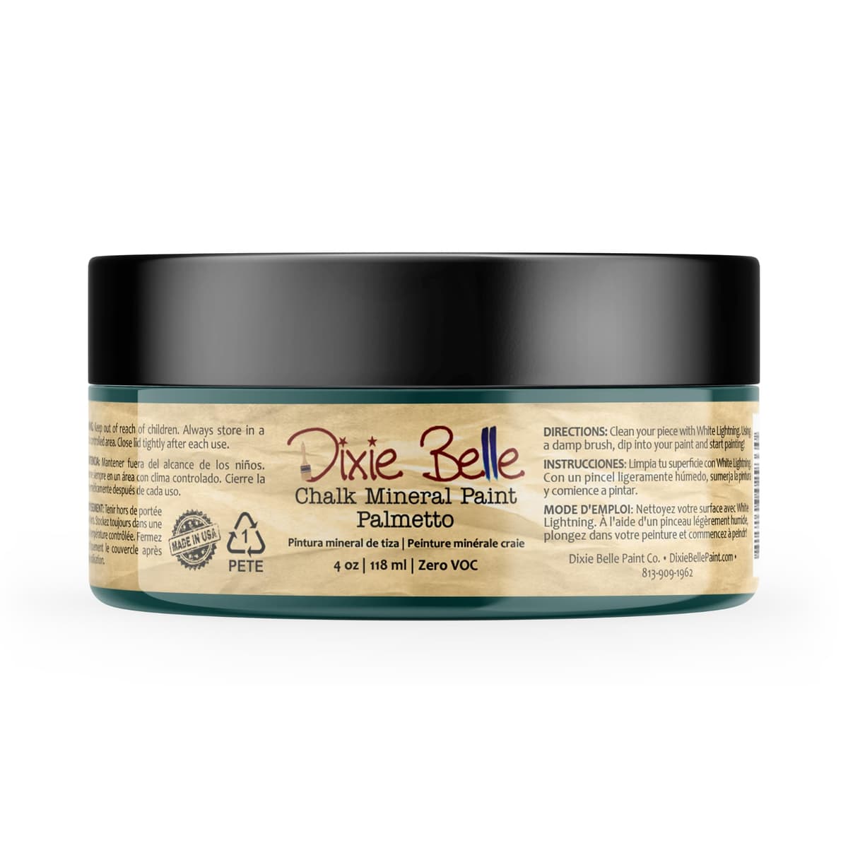 Dixie Belle Paint Company Chalk Finish Furniture Paint - Caviar (32oz) - Matte Black Chic Chalk Mineral DIY Furniture Paint — view 327