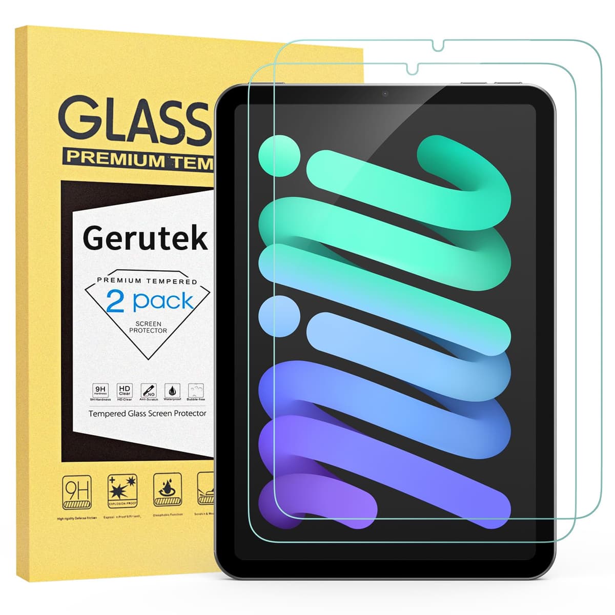 Gerutek [2 Piezas Protector Pantalla para iPad 11ª A16 / iPad 10ª Gen (2025/2022), 11/10,9 Pulgadas, Dureza 9H, HD Transparente, Antiarañazos, Sin burbujas, Antihuellas, Cristal Templado para iPad A16 — view 14