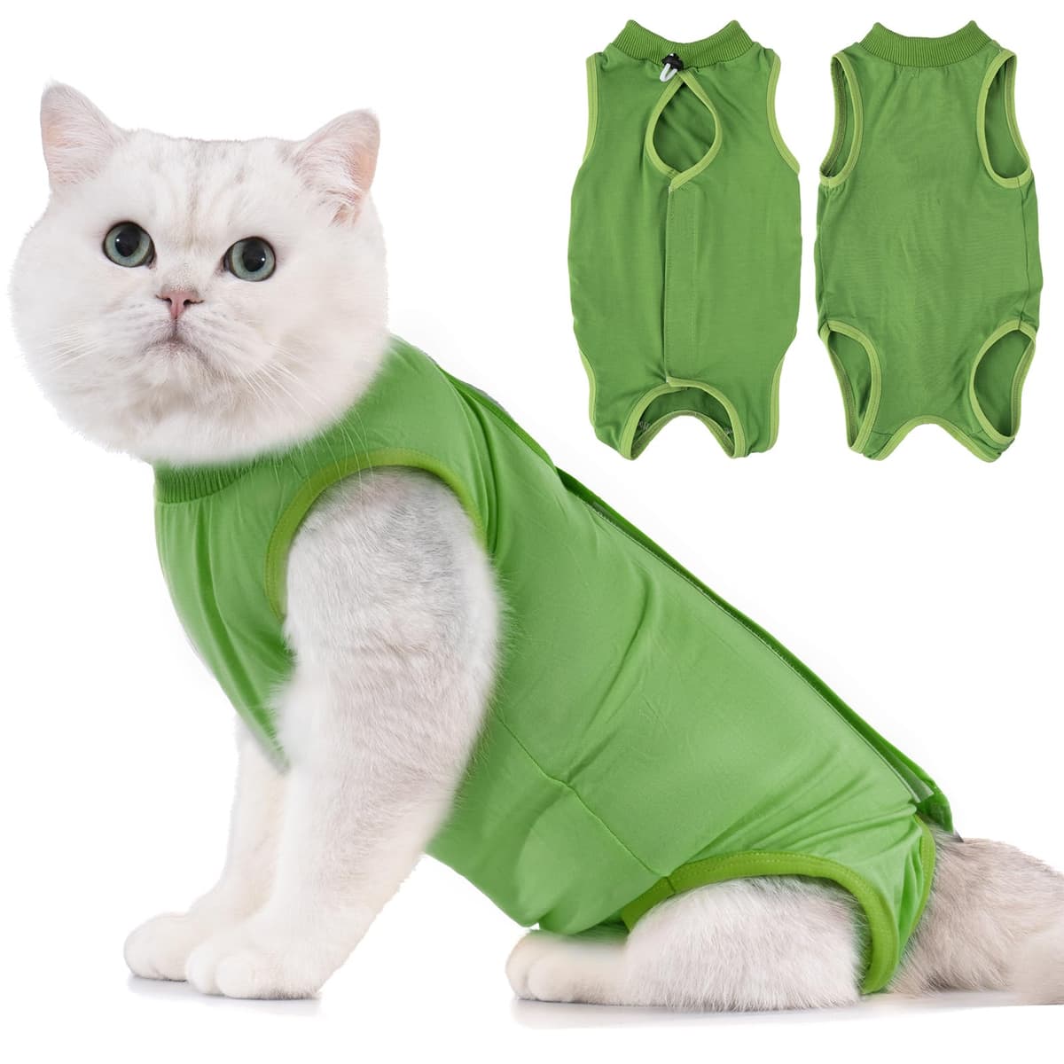 Avont Traje de Recuperación para Gatas Esterilizadas, Ropa Postoperatoria Protectora Antilamido, Chaleco para Cirugía y Heridas Abdominales (Gris Oscuro,L) — view 22